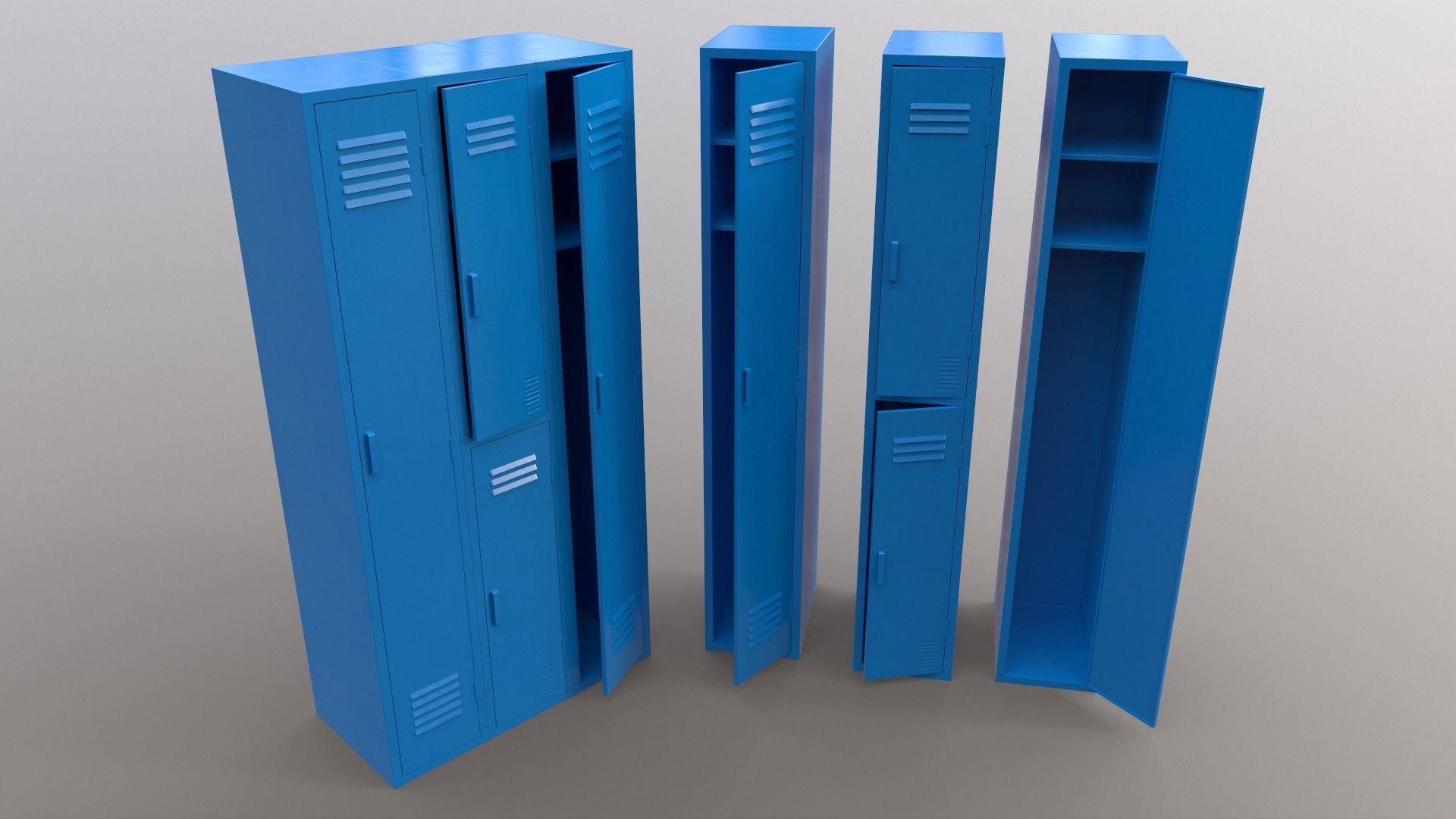 PBR School Gym Locker 04 - Multi color Pack 3D Model Collection_69