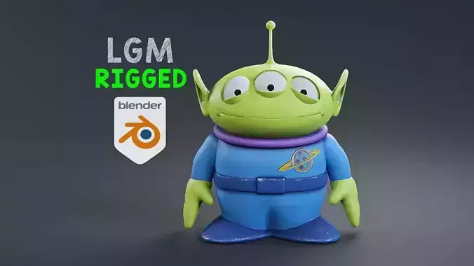 Toy story - Little green men rigged 3D model