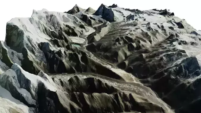 Mountainous Terrain model 2 3D model