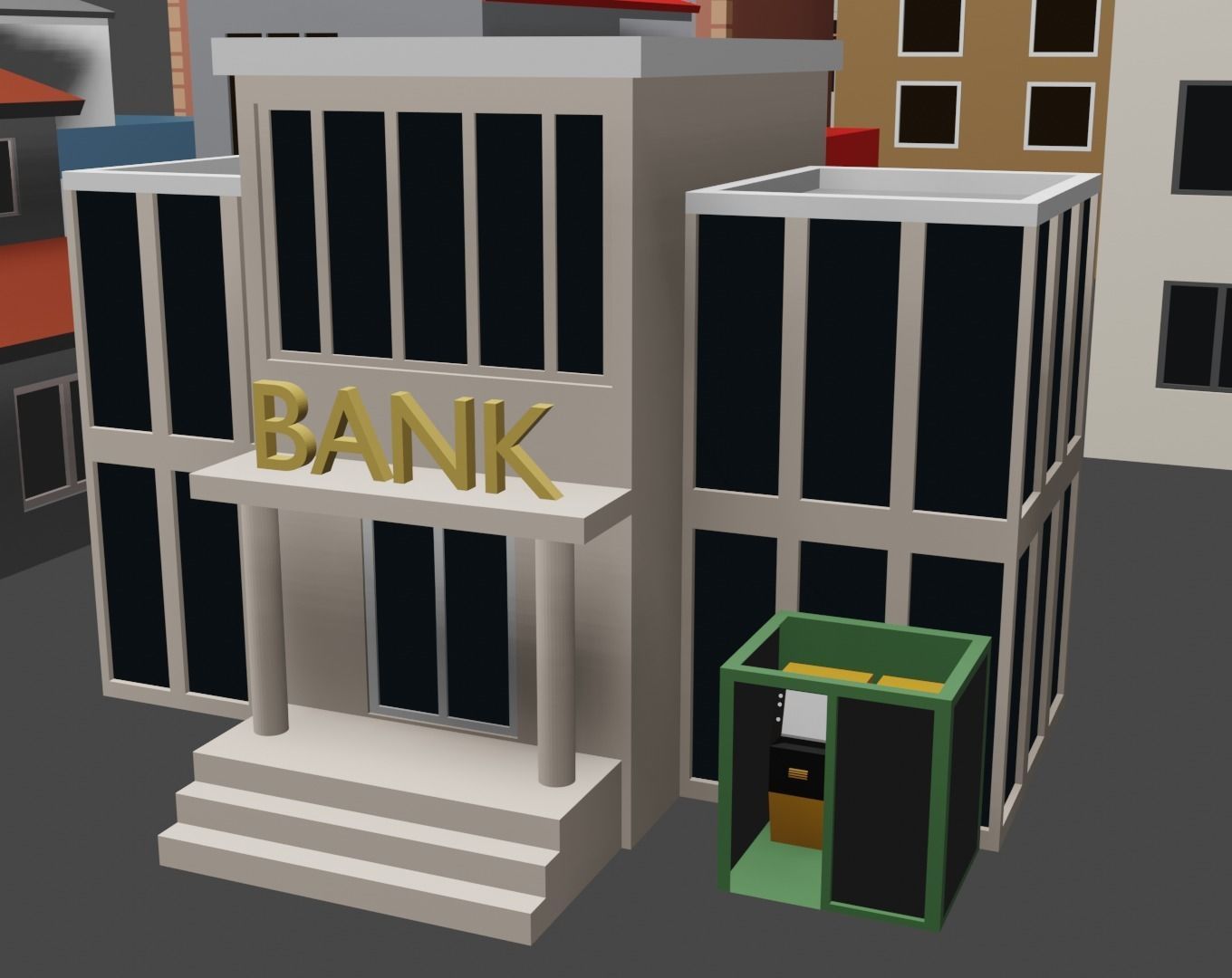 Low  poly city pack Low-poly 3D model_6