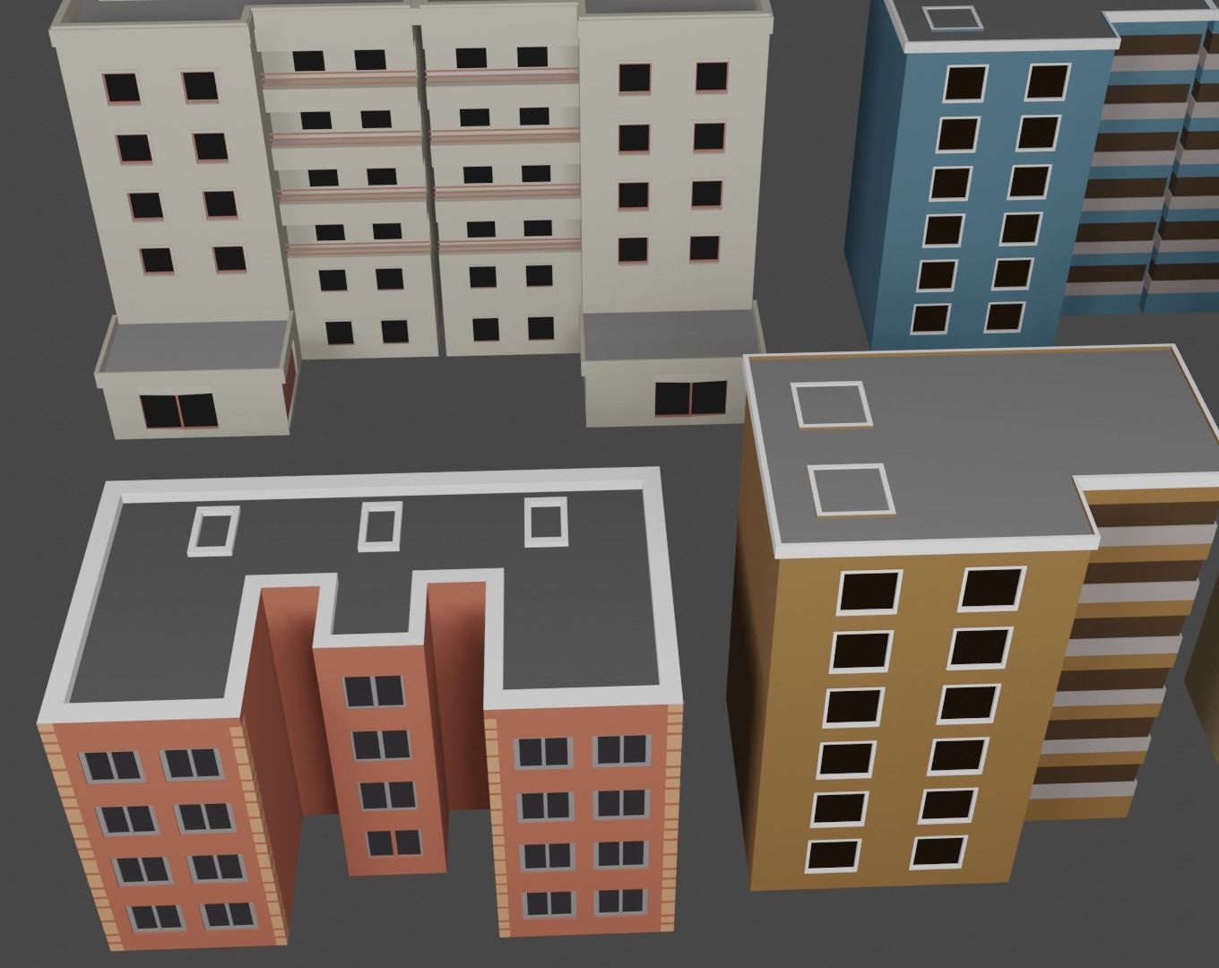 Low  poly city pack Low-poly 3D model_9