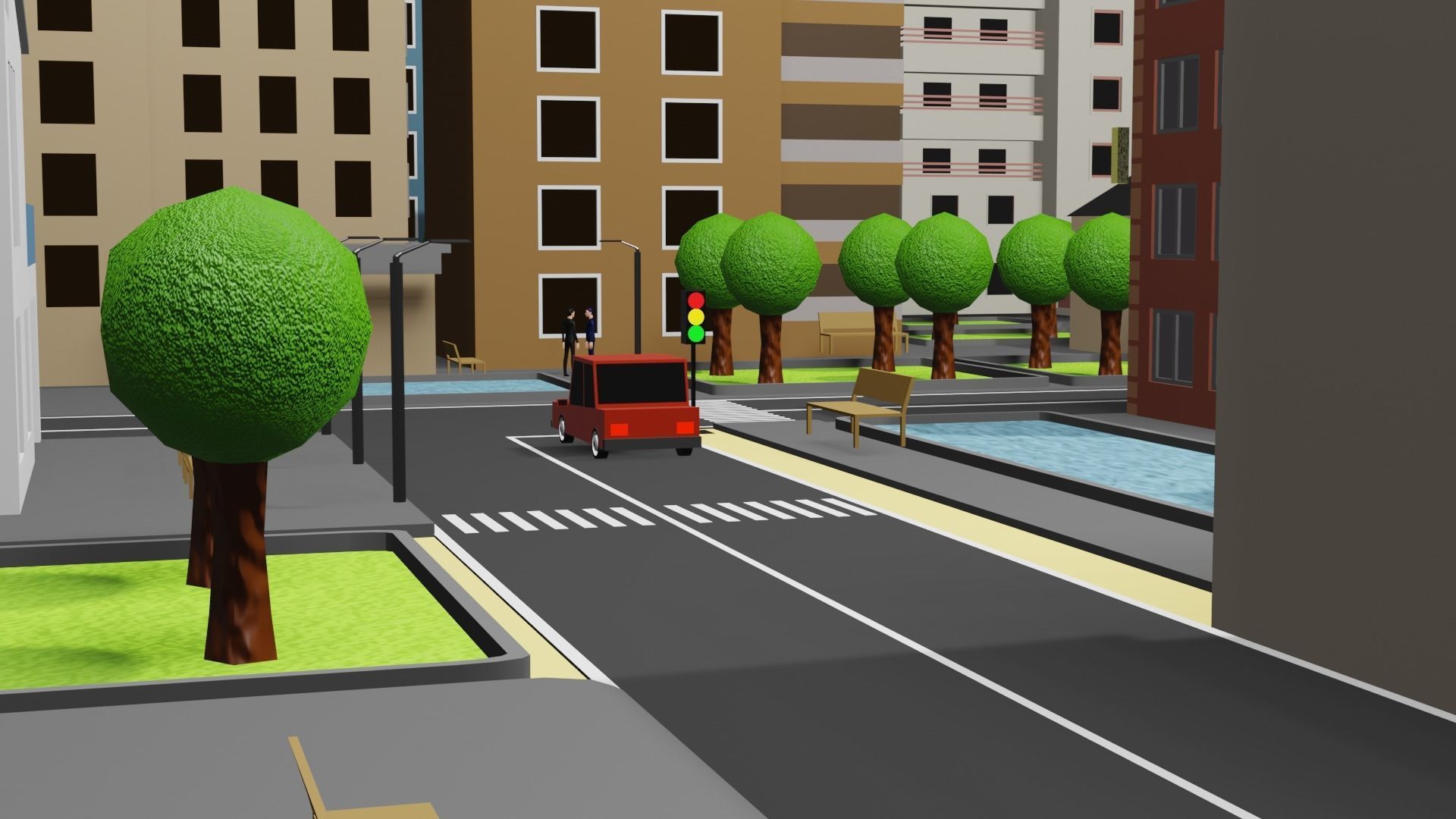 Low  poly city pack Low-poly 3D model_10