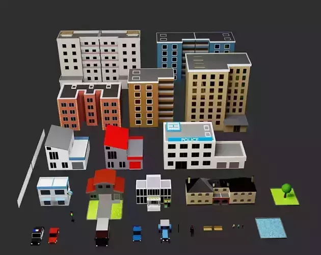Low  poly city pack