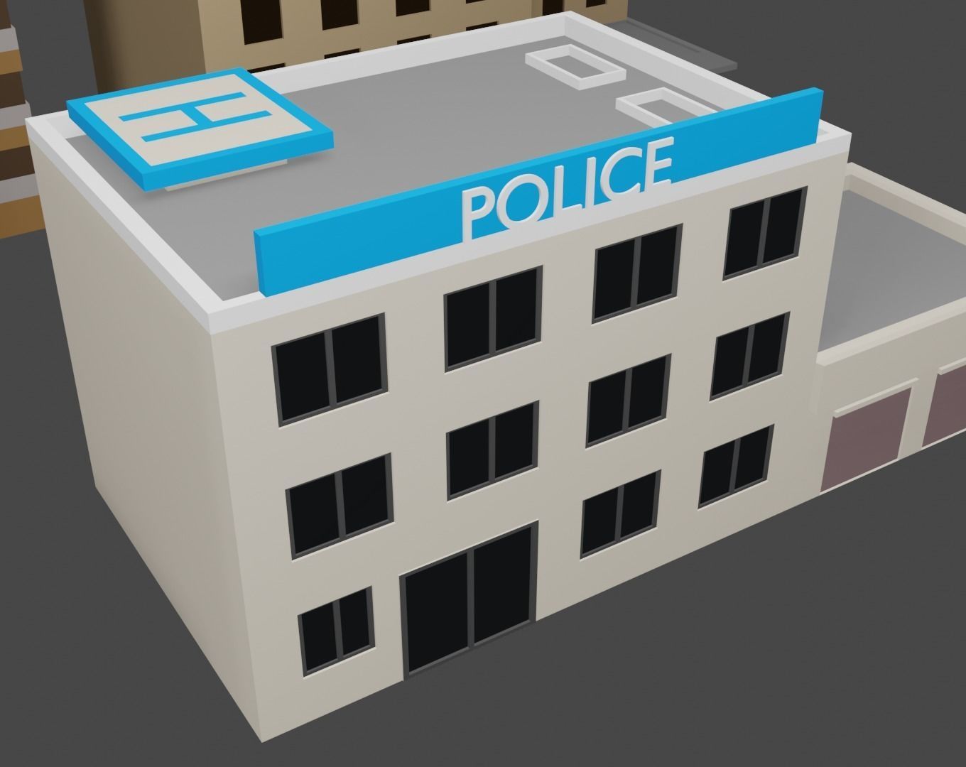 Low  poly city pack Low-poly 3D model_4