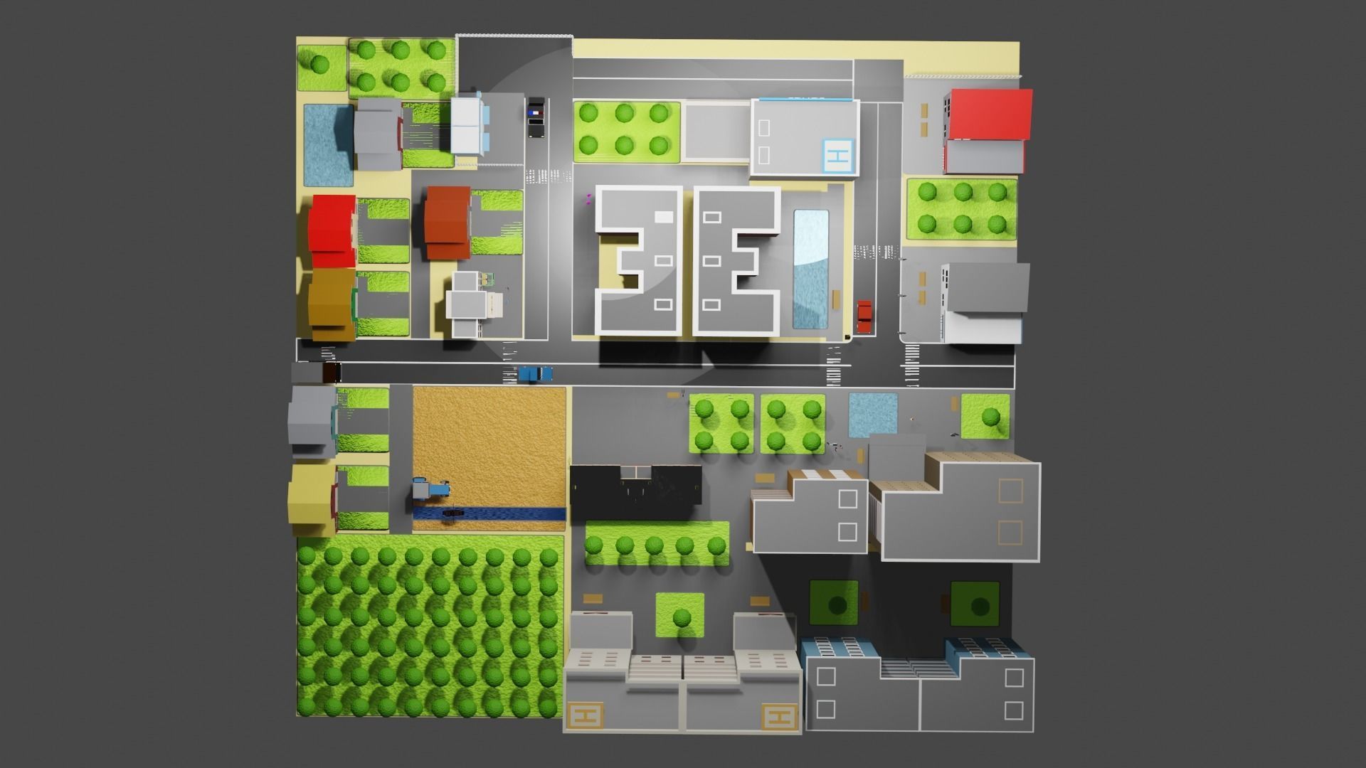 Low  poly city pack Low-poly 3D model_12