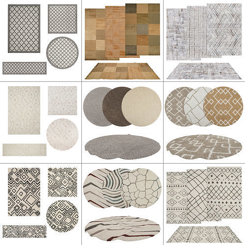 9 in 1 Rug Collection No 15 Low-poly 3D model