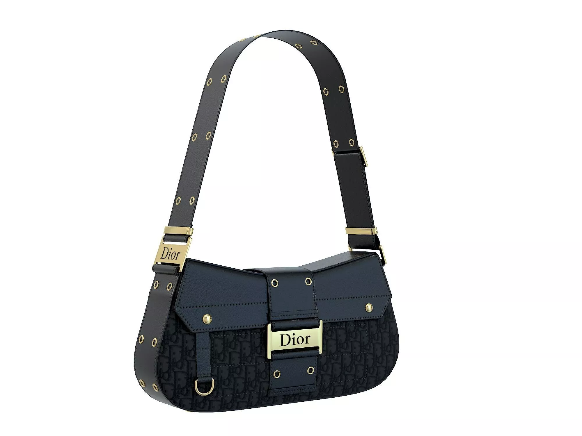 Dior Street Chic Bag Black Print 3D model