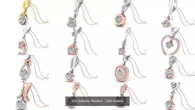 200 Solitaire Pendant  3D Model Collection