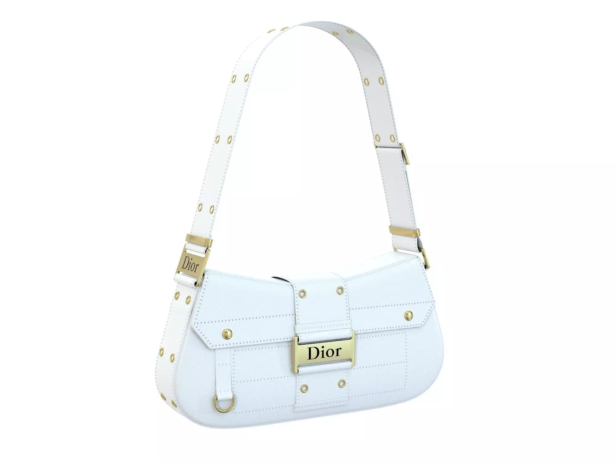 Dior Street Chic Bag White Leather 3D model