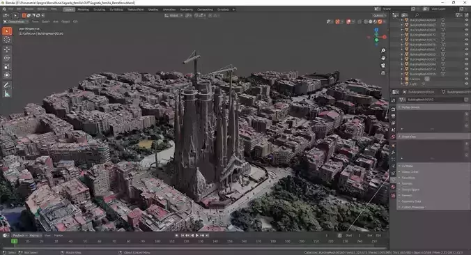 Sagrada Familia Barcellona SPAIN With texture Low-poly 3D model