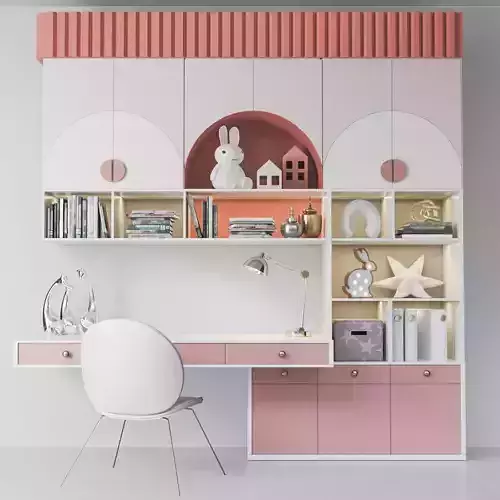 Children wardrobe with decor and toys