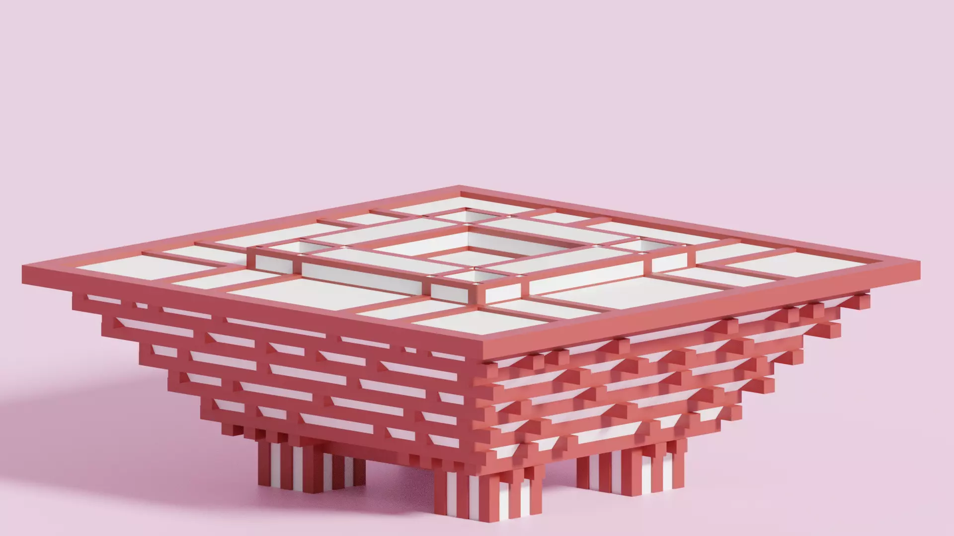 Cartoon Shanghai China Art Museum 2 Low-poly 3D model