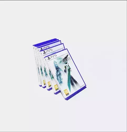 Low Poly Final Fantasy 7 PS5 Disc Low-poly 3D model