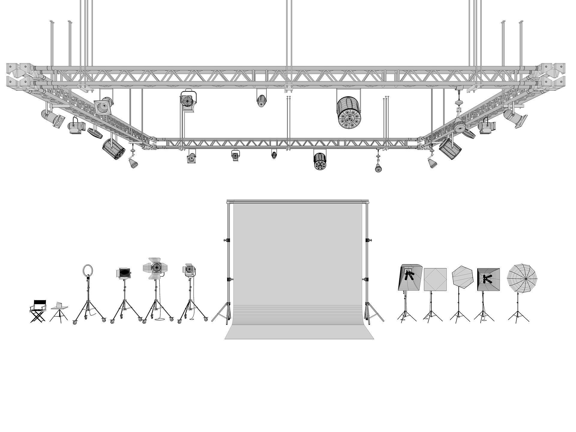  Studio Lighting Collection 3D model_2