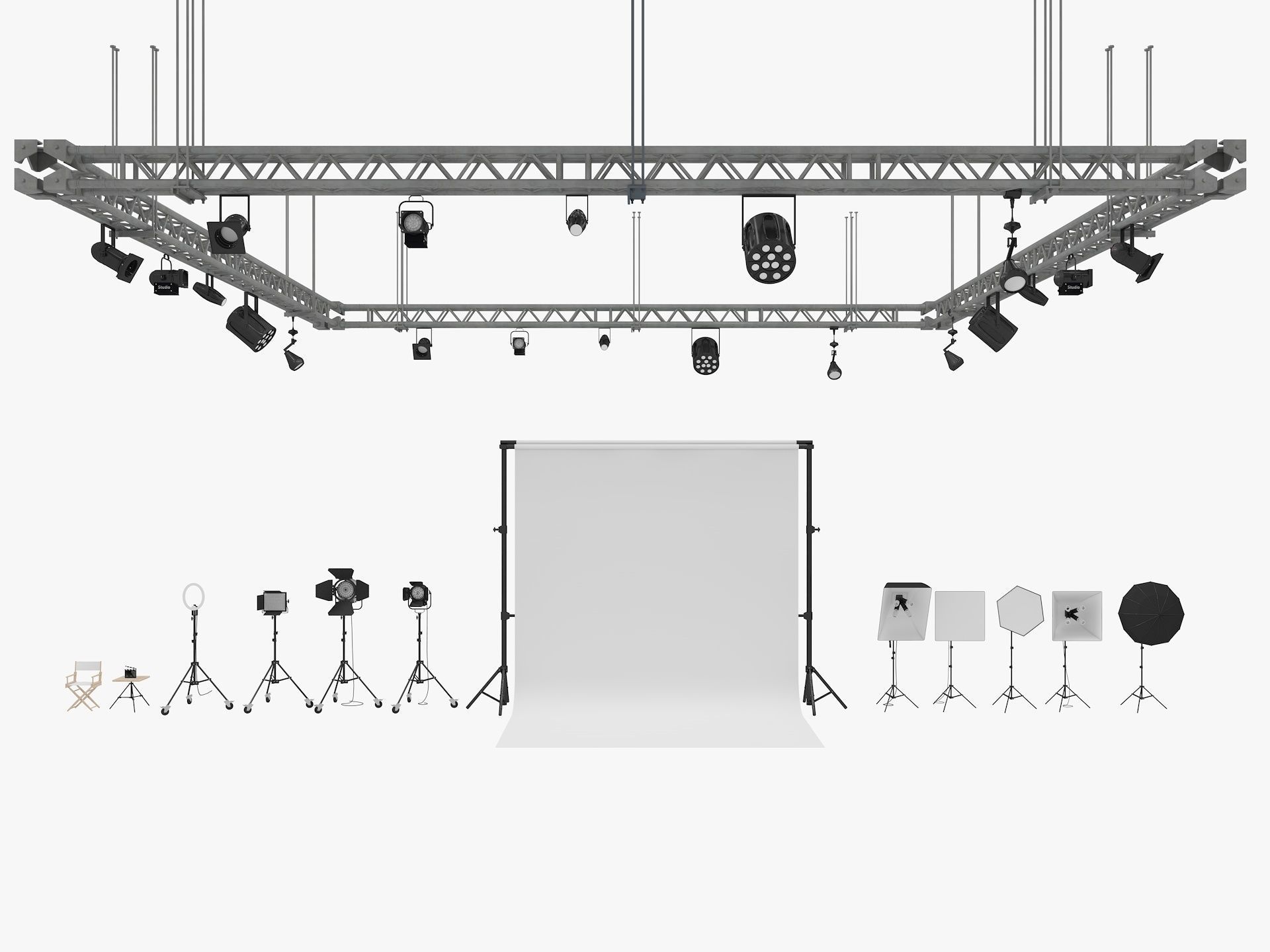  Studio Lighting Collection 3D model_1