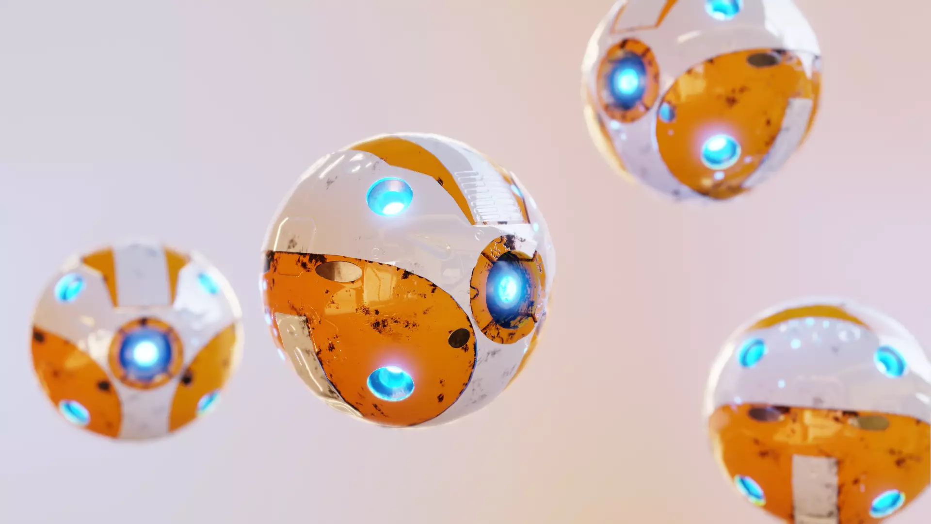 sci-fi futuristic balls mechanics Low-poly 3D model_0