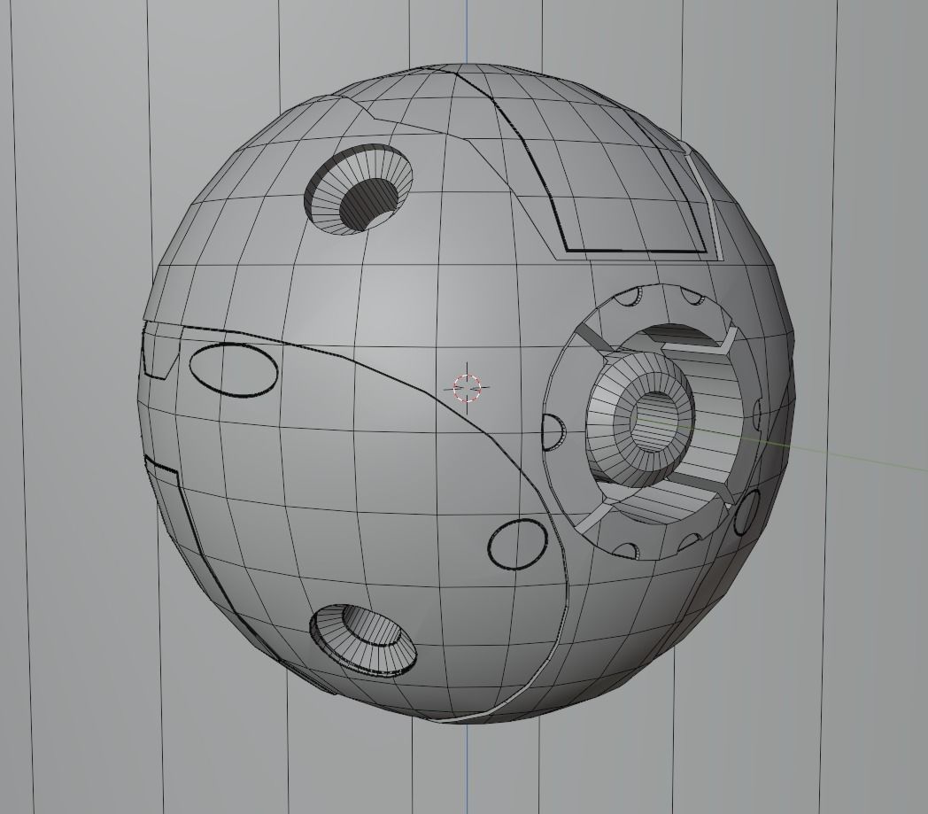 sci-fi futuristic balls mechanics Low-poly 3D model_4