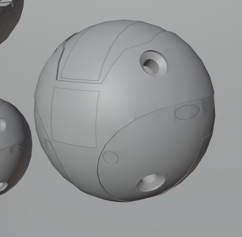 sci-fi futuristic balls mechanics Low-poly 3D model_3