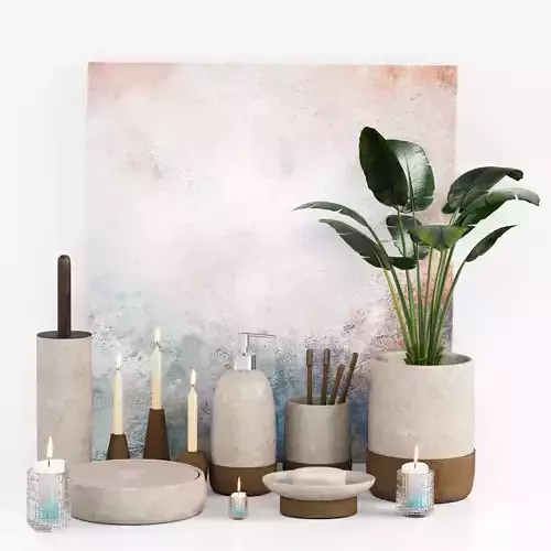 Bathroom accessory Set 01 3D model