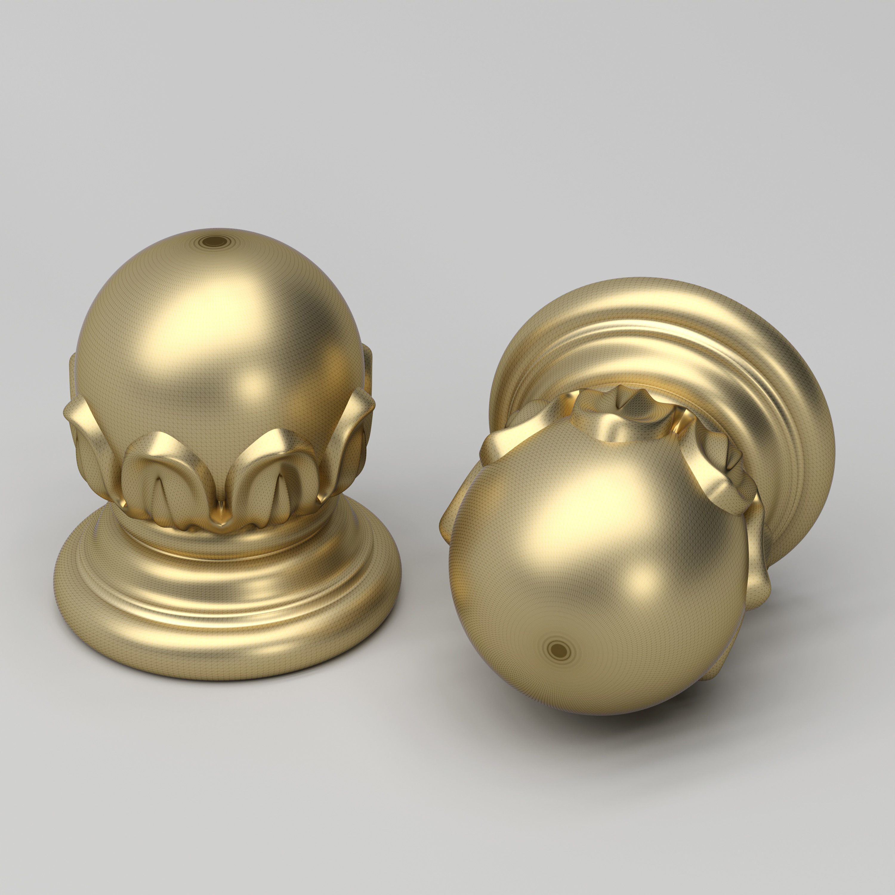 Carved Finial 3D model_10