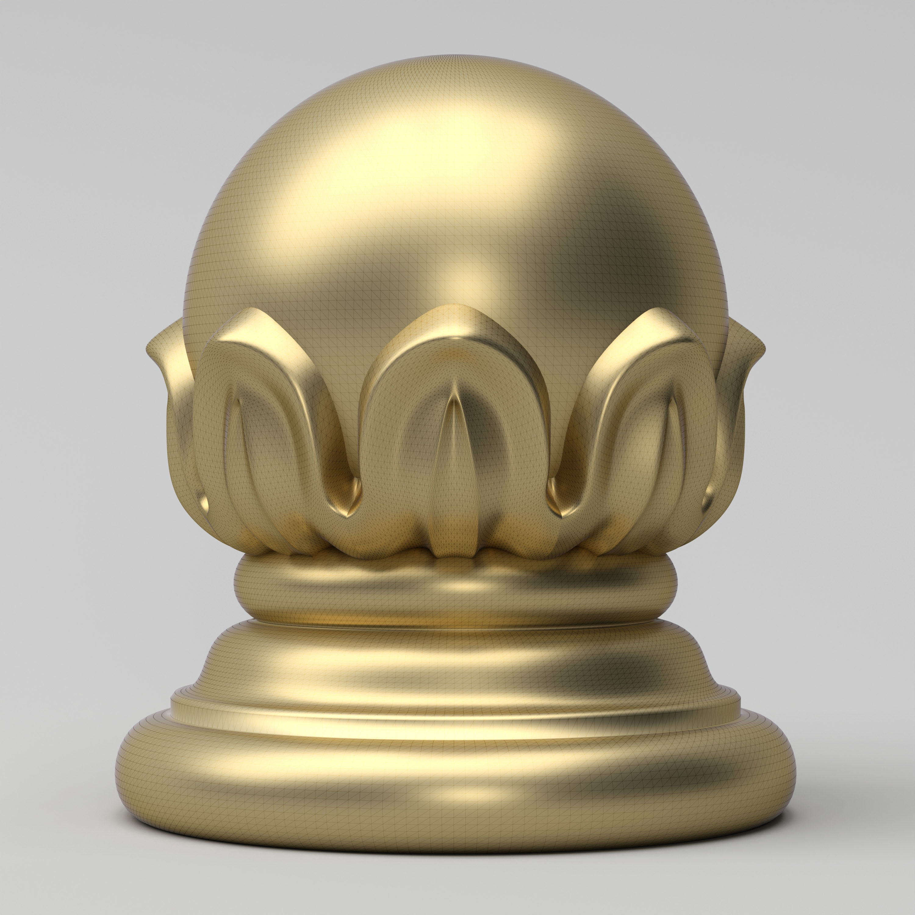 Carved Finial 3D model_2