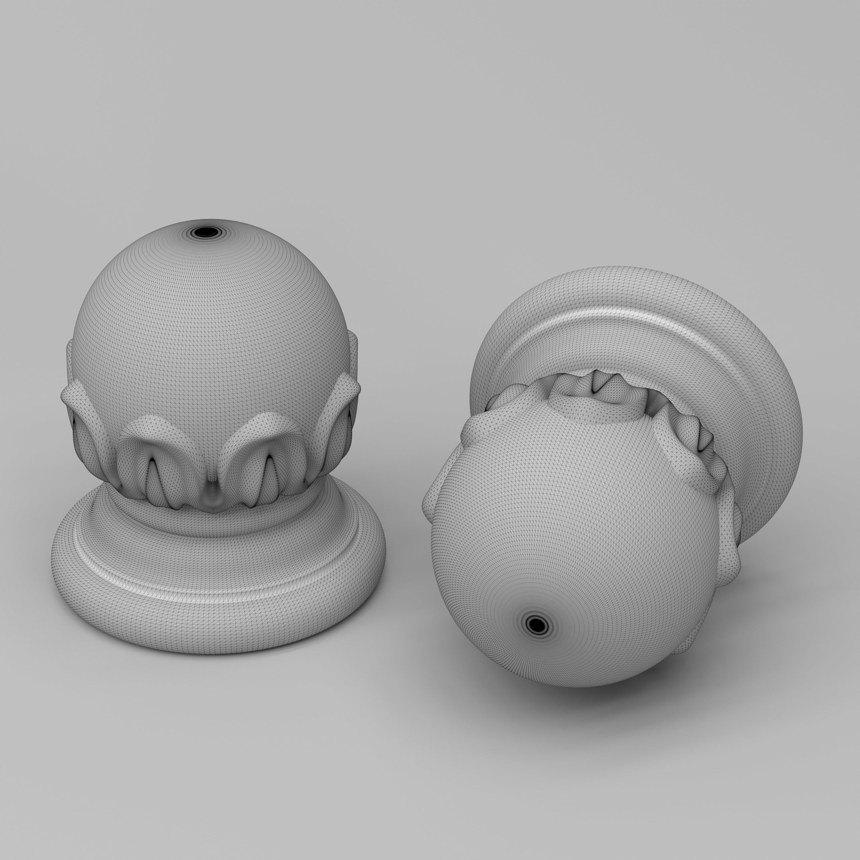 Carved Finial 3D model_7