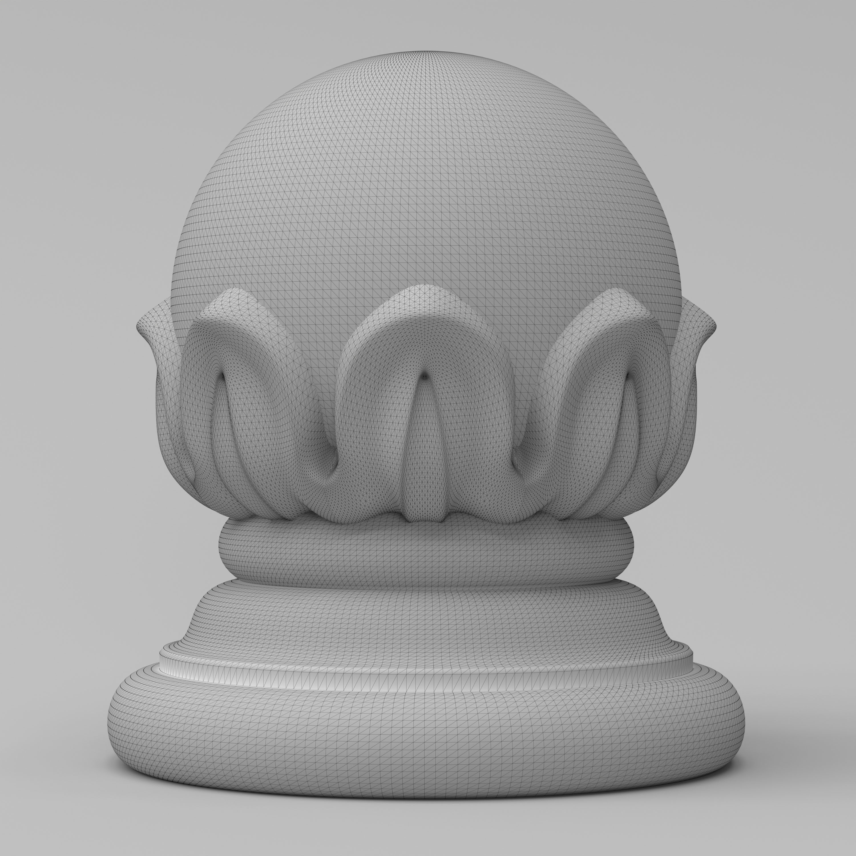 Carved Finial 3D model_5