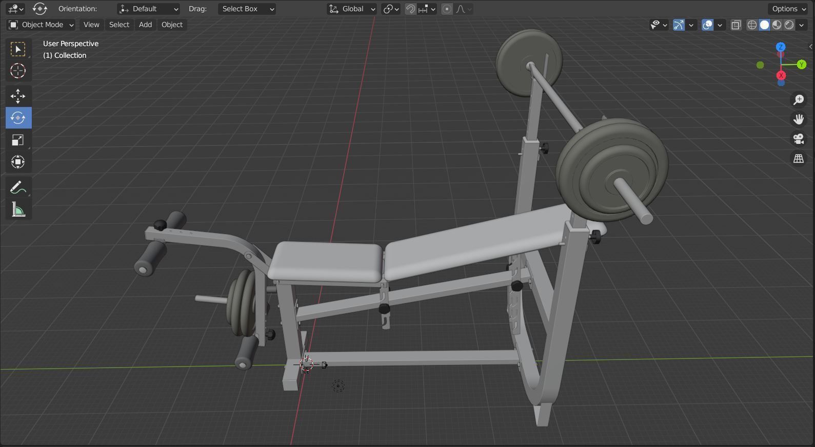 Weight Bench 3D model_43