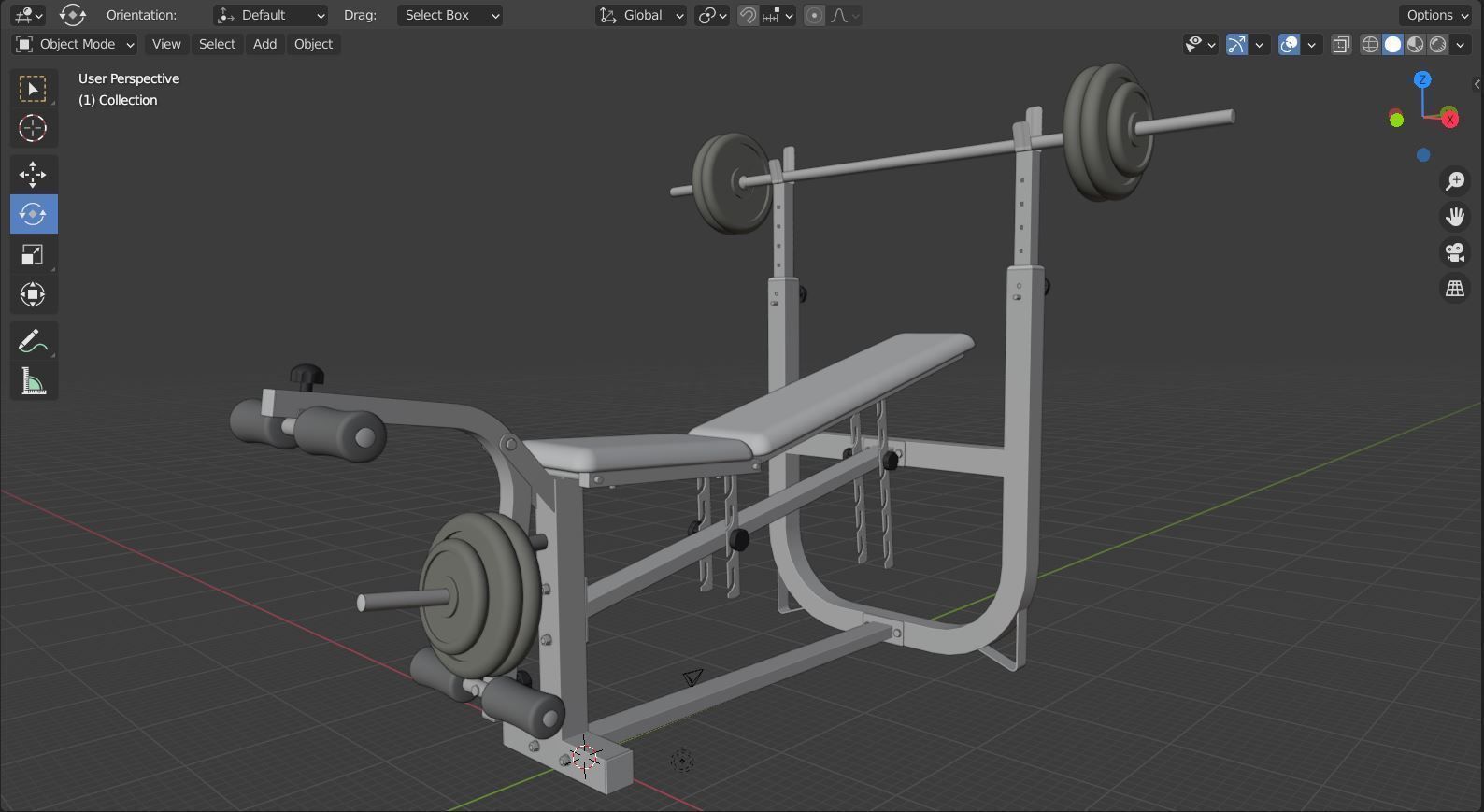 Weight Bench 3D model_42