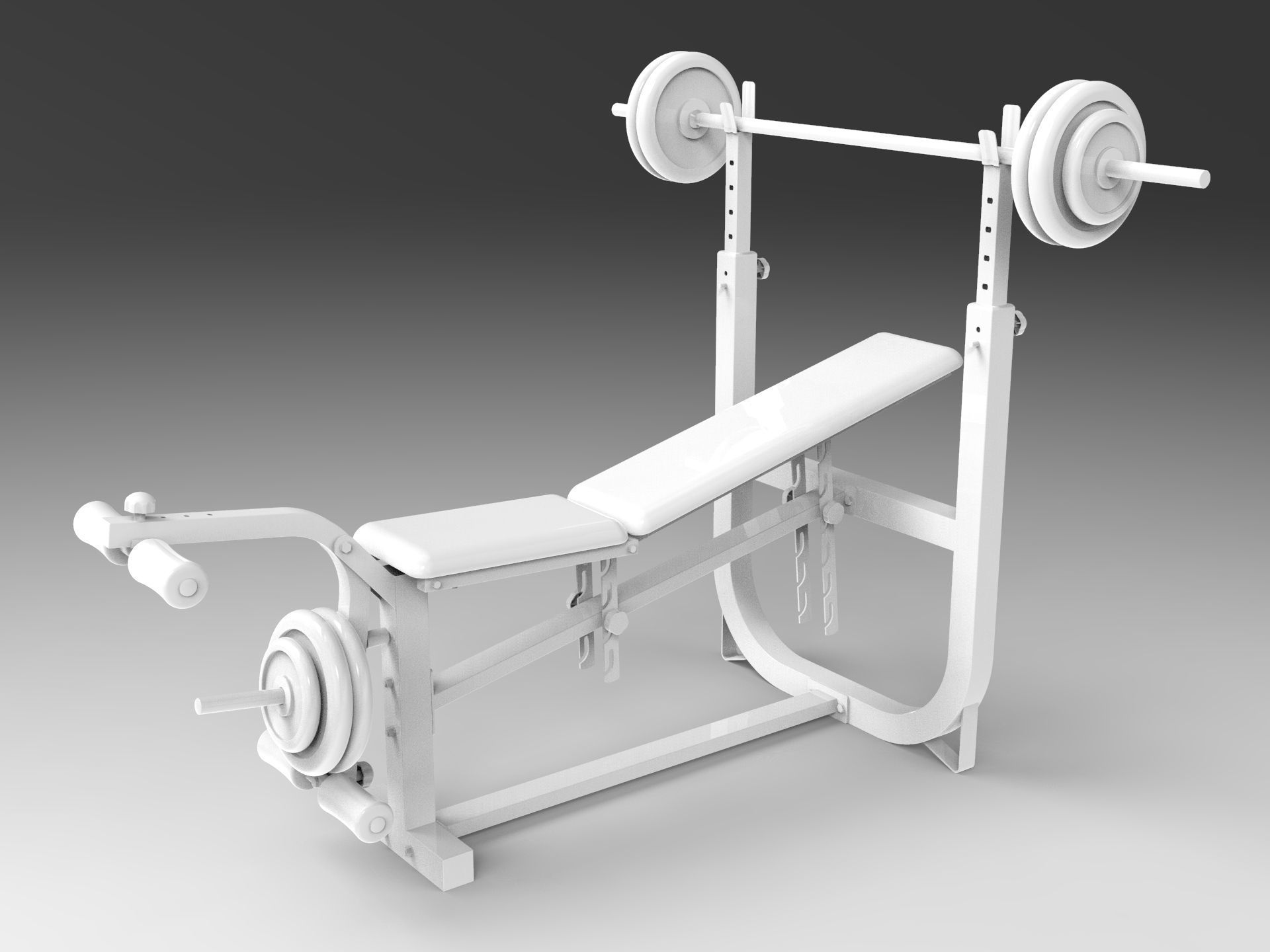 Weight Bench 3D model_1