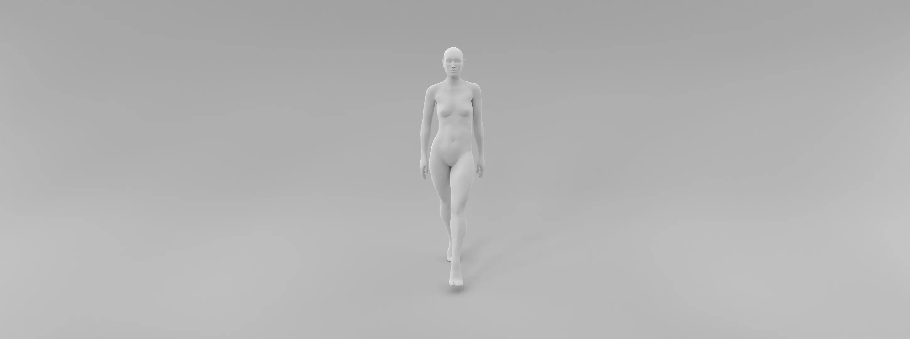 female fashion mannequin catwalk pose Low-poly 3D model_0