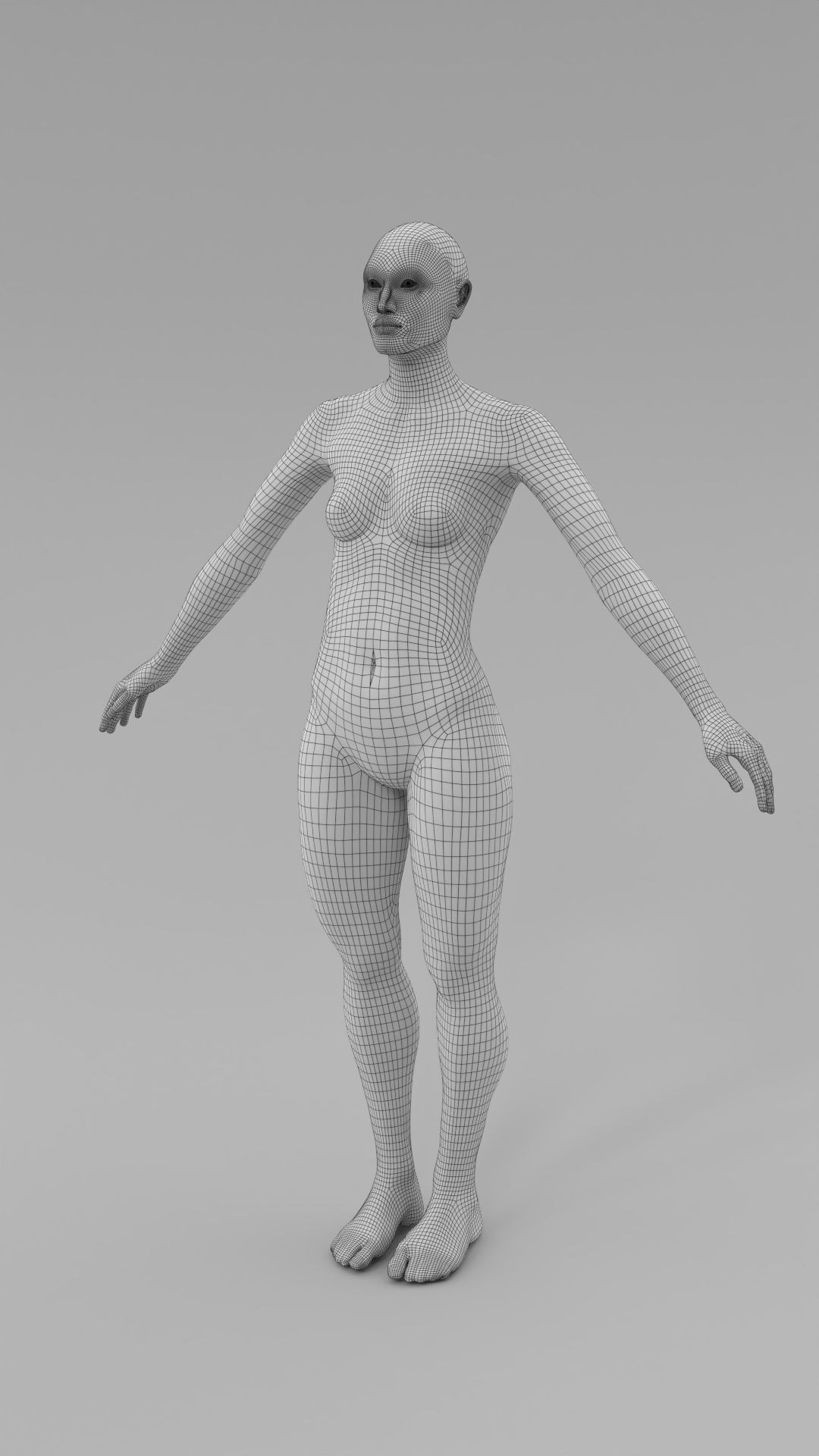 female fashion mannequin catwalk pose Low-poly 3D model_5