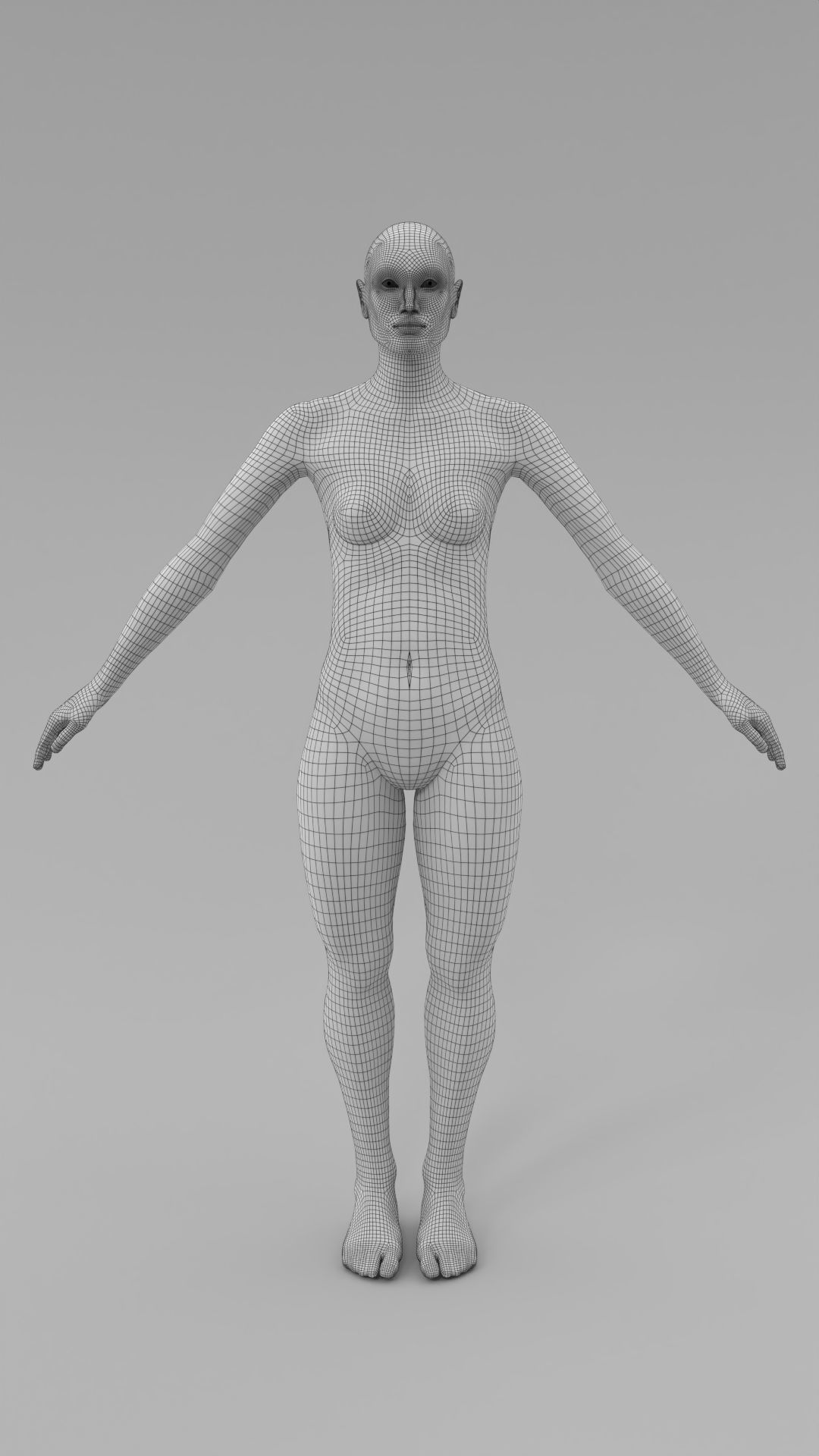 female fashion mannequin catwalk pose Low-poly 3D model_4