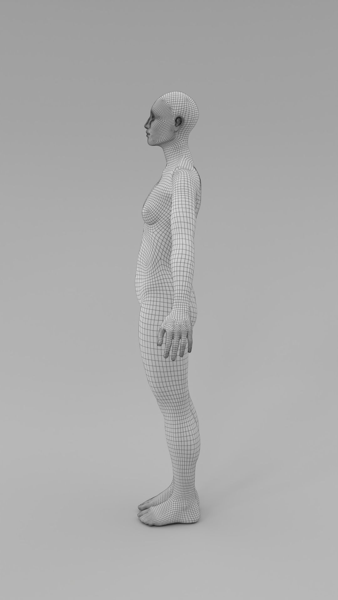 female fashion mannequin catwalk pose Low-poly 3D model_6