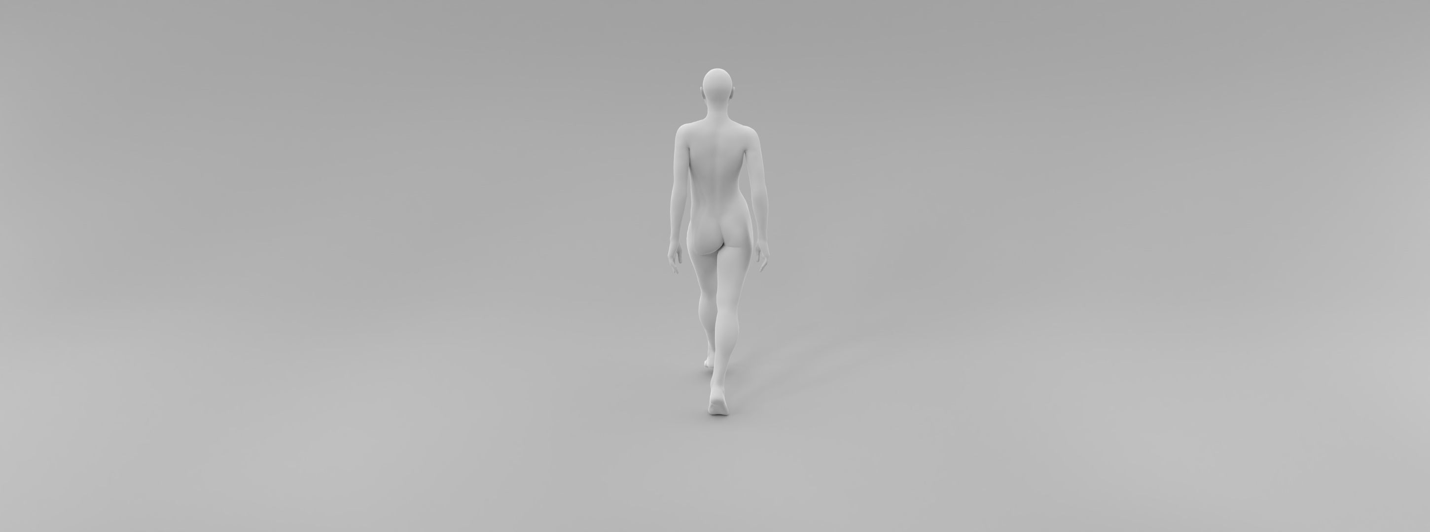 female fashion mannequin catwalk pose Low-poly 3D model_1
