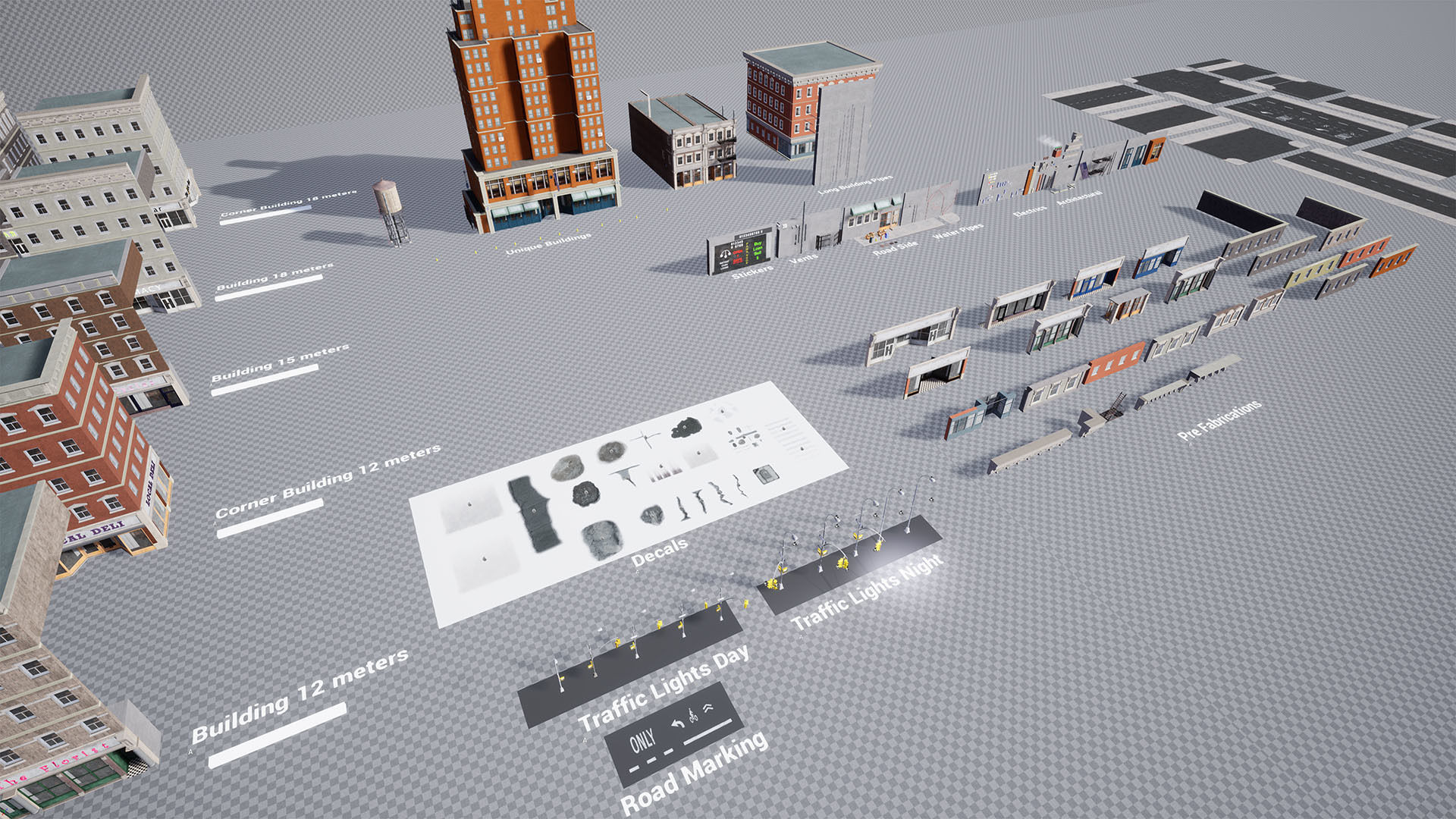 City Shops - Modular Kit - Unreal 4 Low-poly 3D model_17