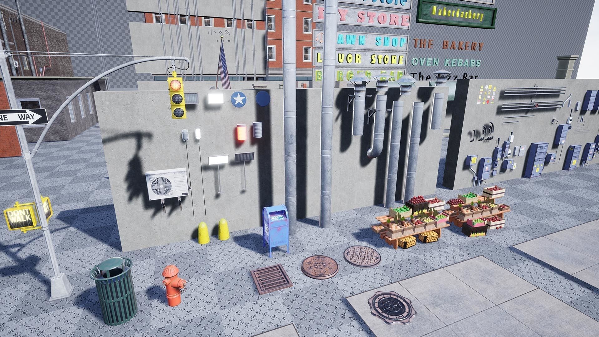 City Shops - Modular Kit - Unreal 4 Low-poly 3D model_20