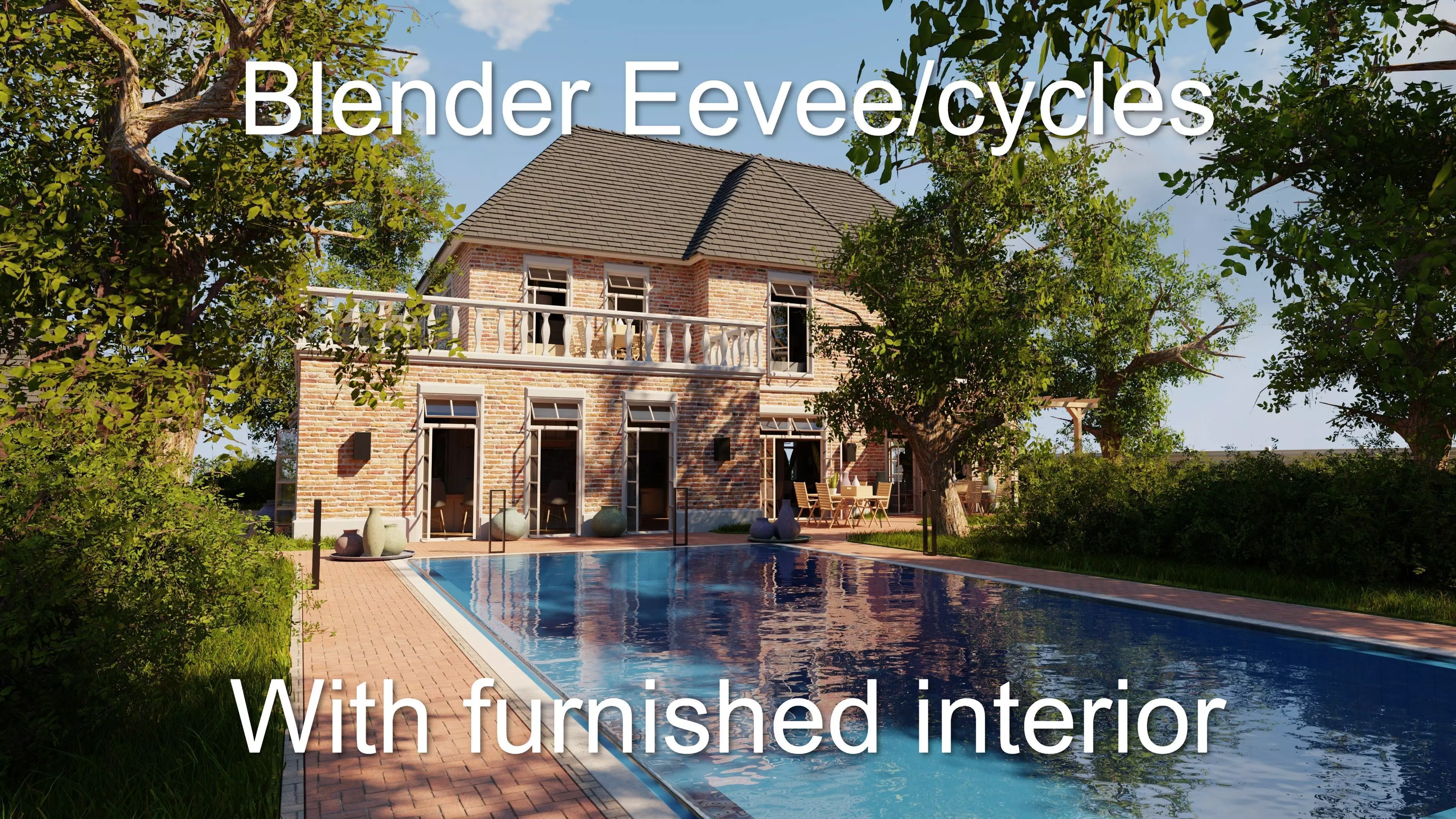 Classic villa 2021 Blender Eevee and Cycles 1 Low-poly 3D model_0