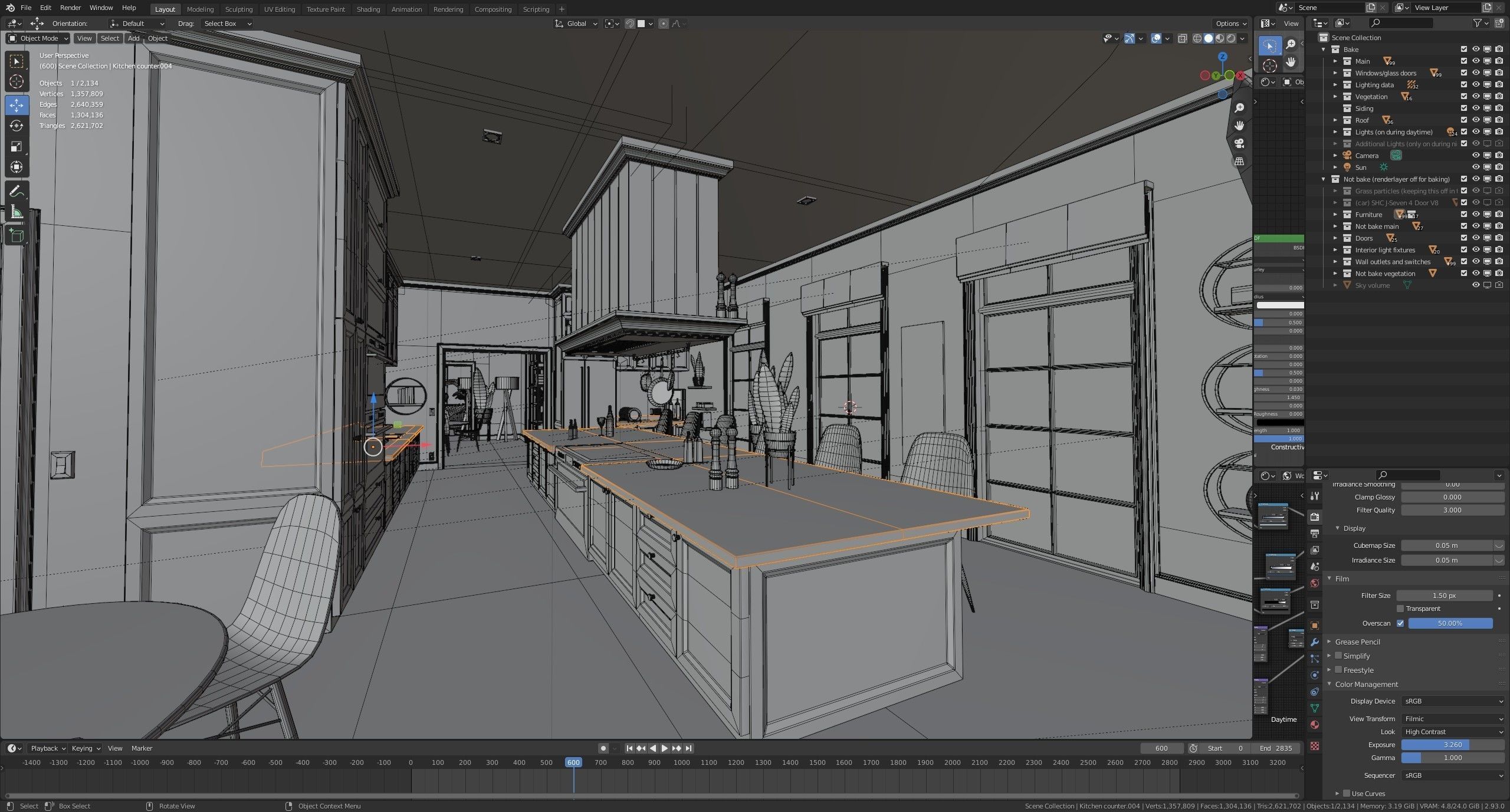 Classic villa 2021 Blender Eevee and Cycles 1 Low-poly 3D model_61