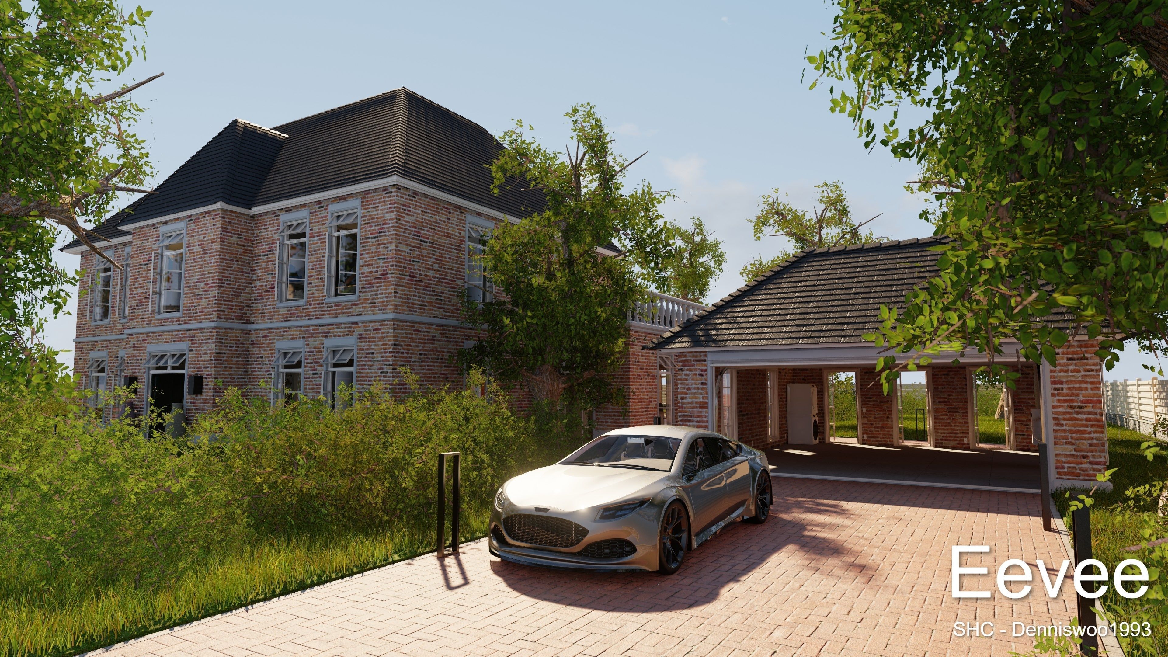 Classic villa 2021 Blender Eevee and Cycles 1 Low-poly 3D model_31