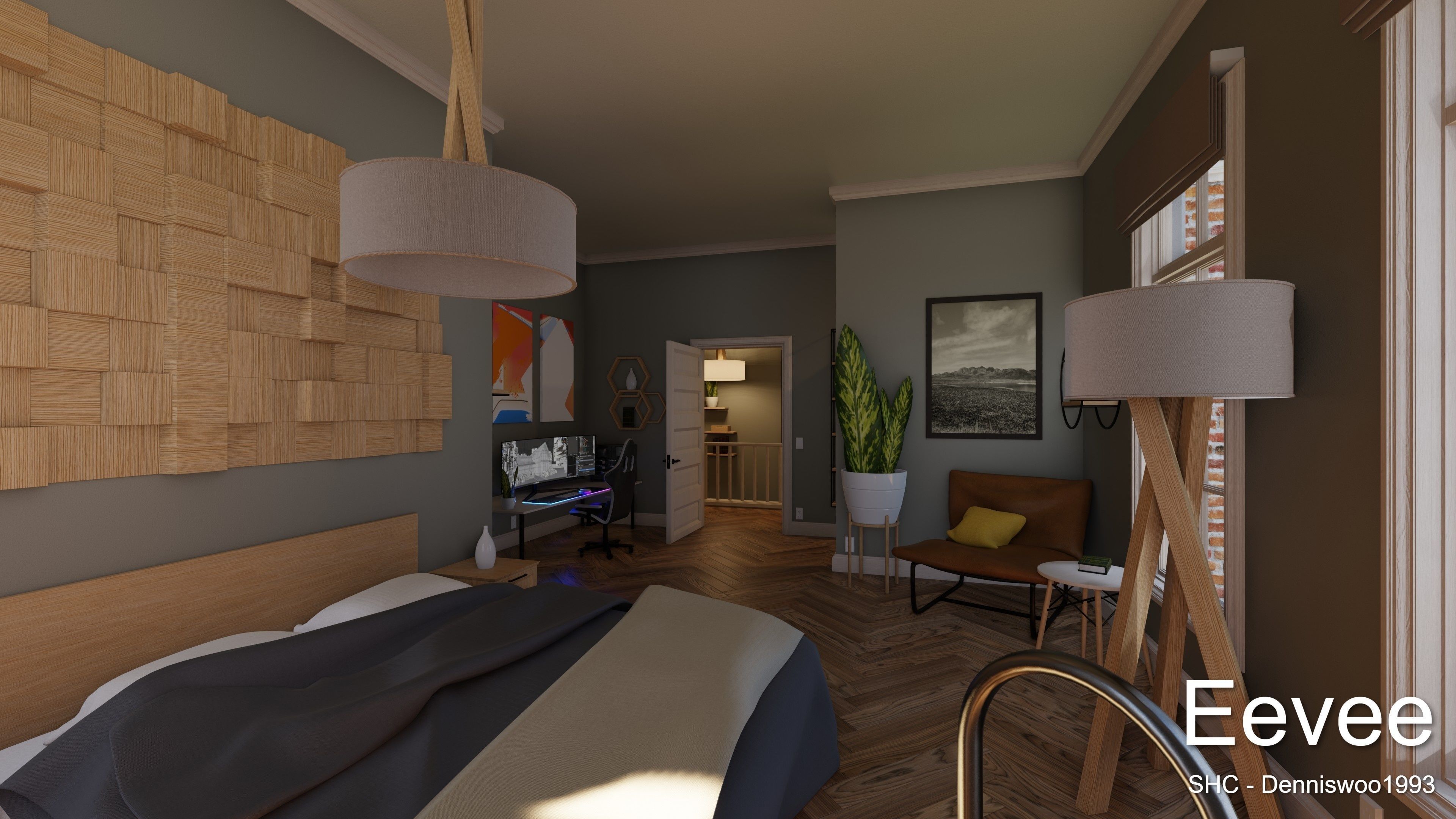 Classic villa 2021 Blender Eevee and Cycles 1 Low-poly 3D model_48