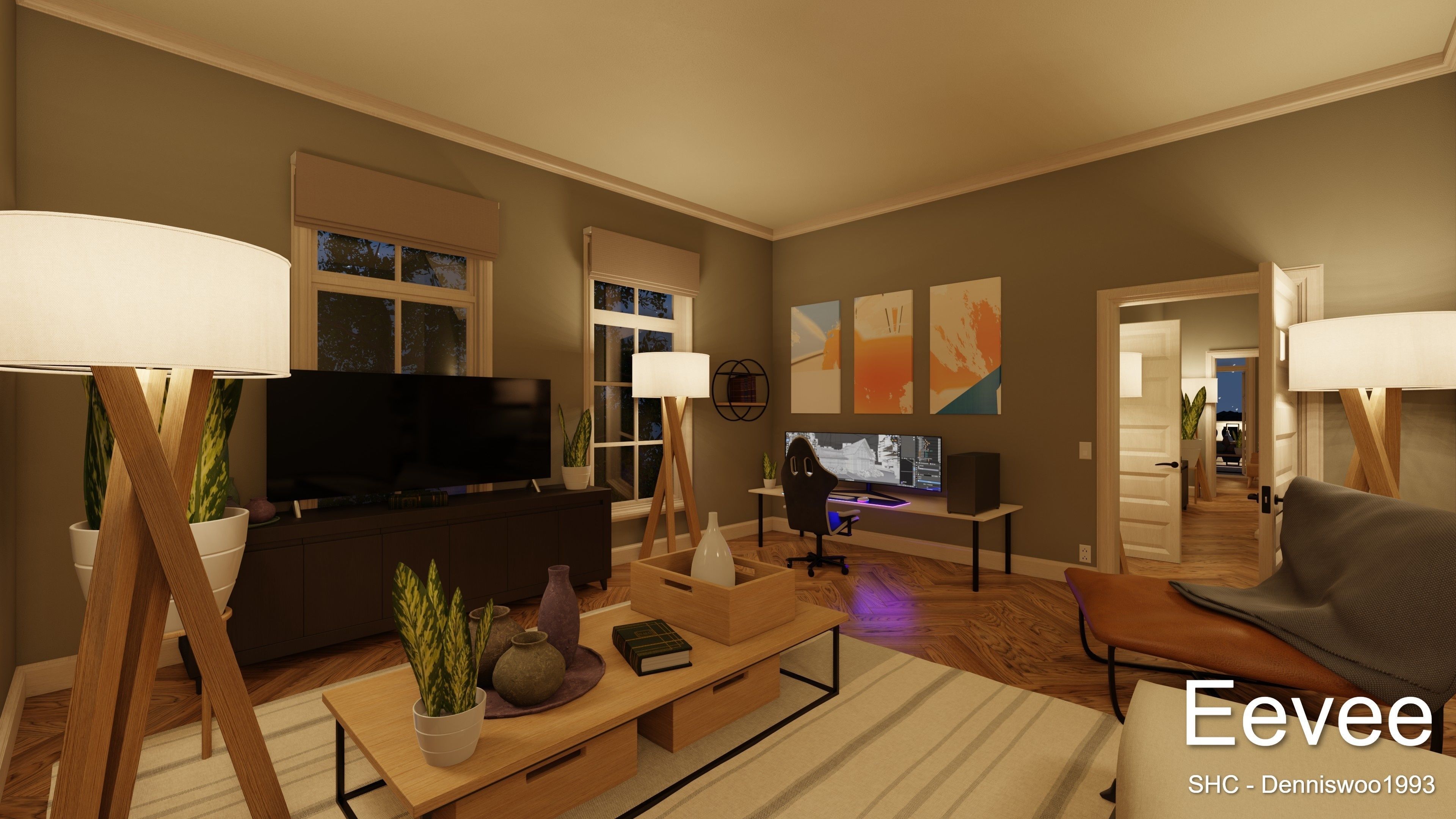 Classic villa 2021 Blender Eevee and Cycles 1 Low-poly 3D model_58