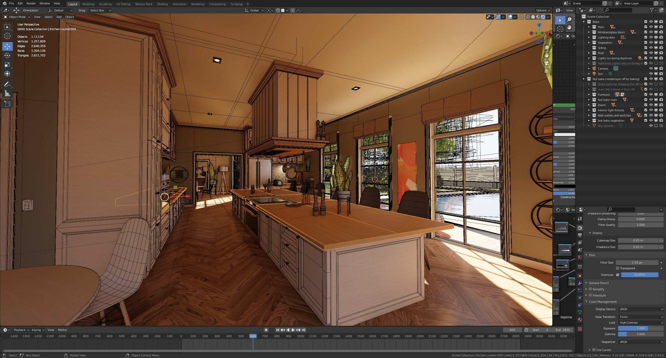 Classic villa 2021 Blender Eevee and Cycles 1 Low-poly 3D model_59