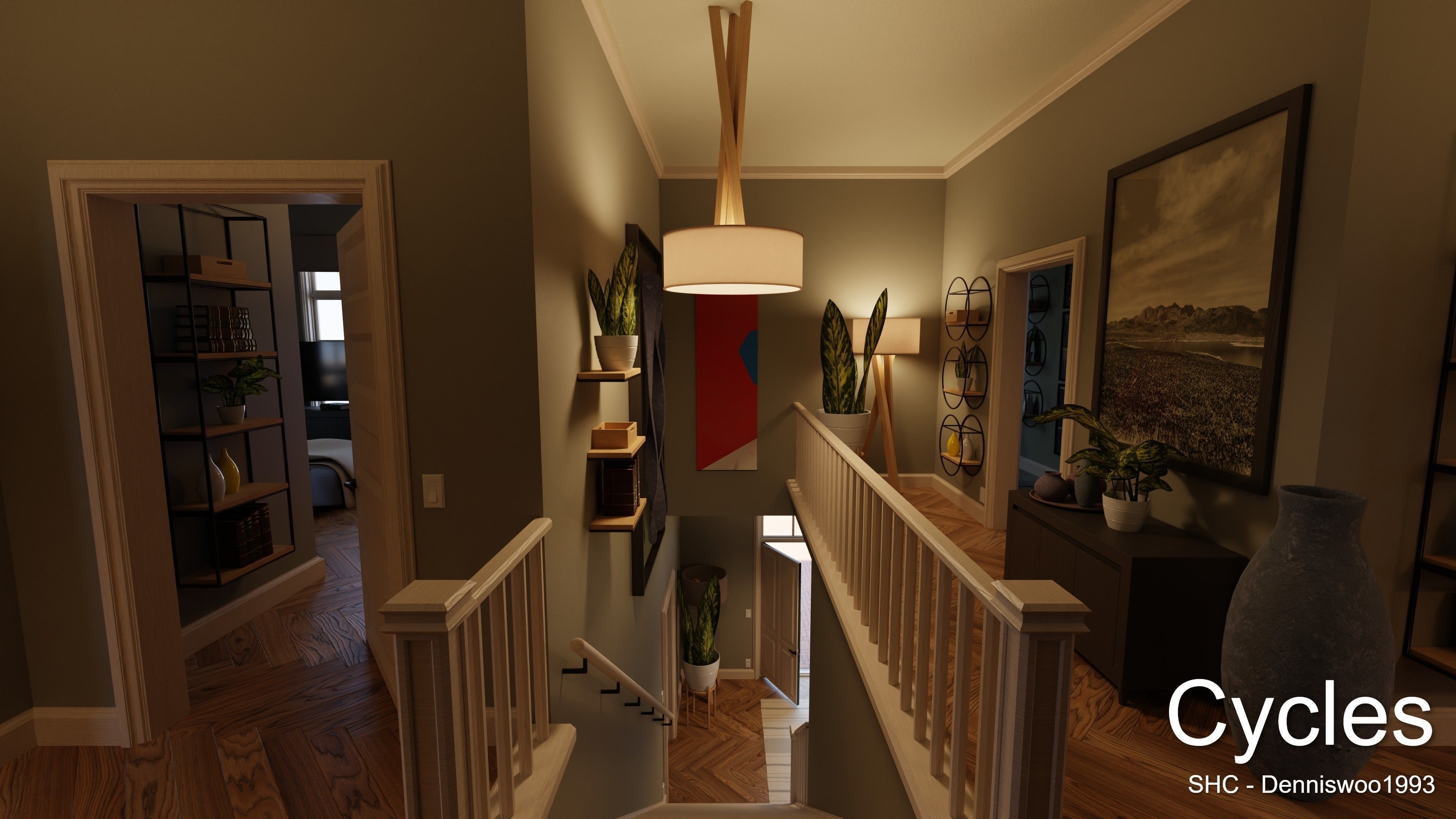 Classic villa 2021 Blender Eevee and Cycles 1 Low-poly 3D model_16