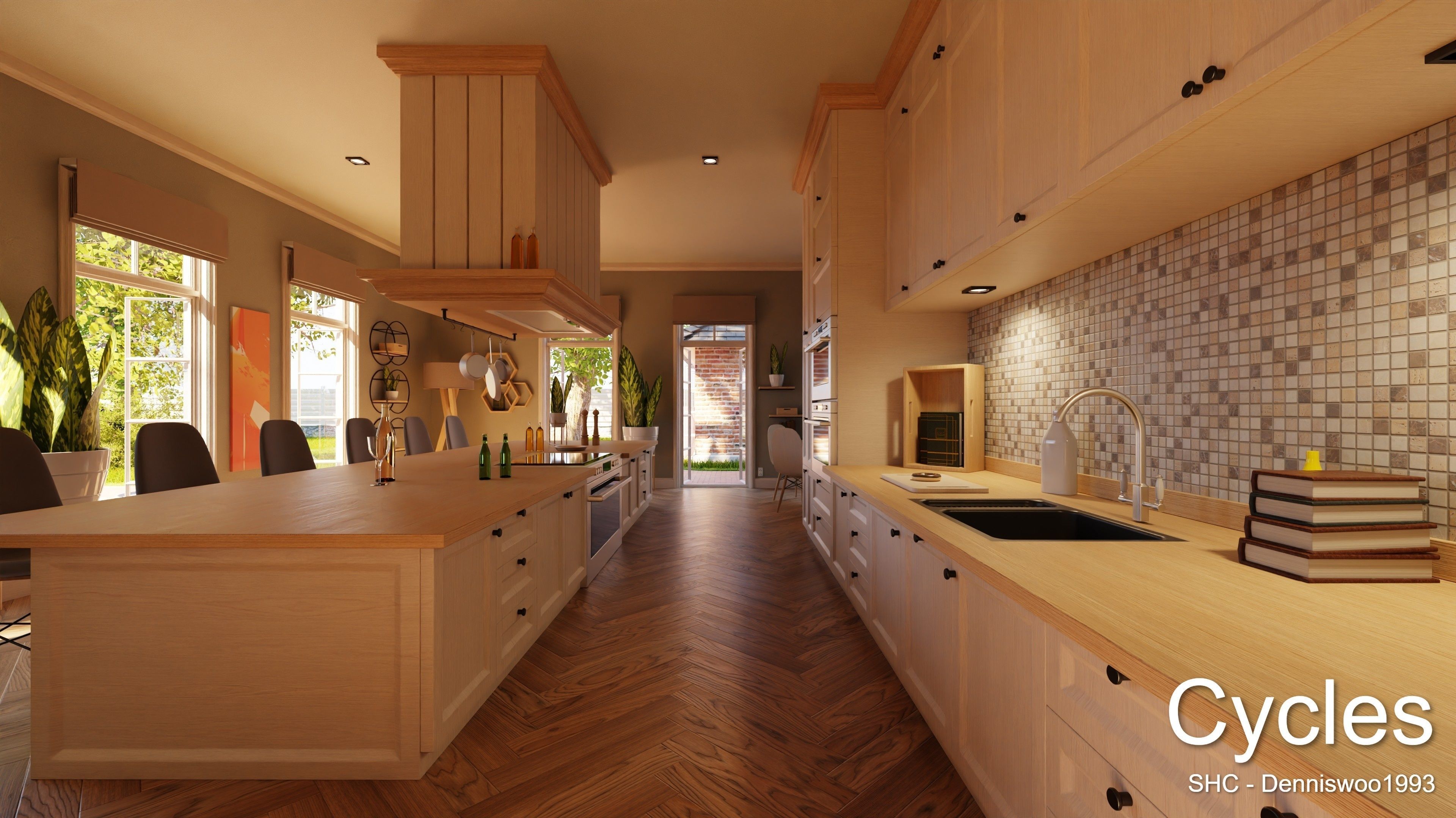 Classic villa 2021 Blender Eevee and Cycles 1 Low-poly 3D model_10