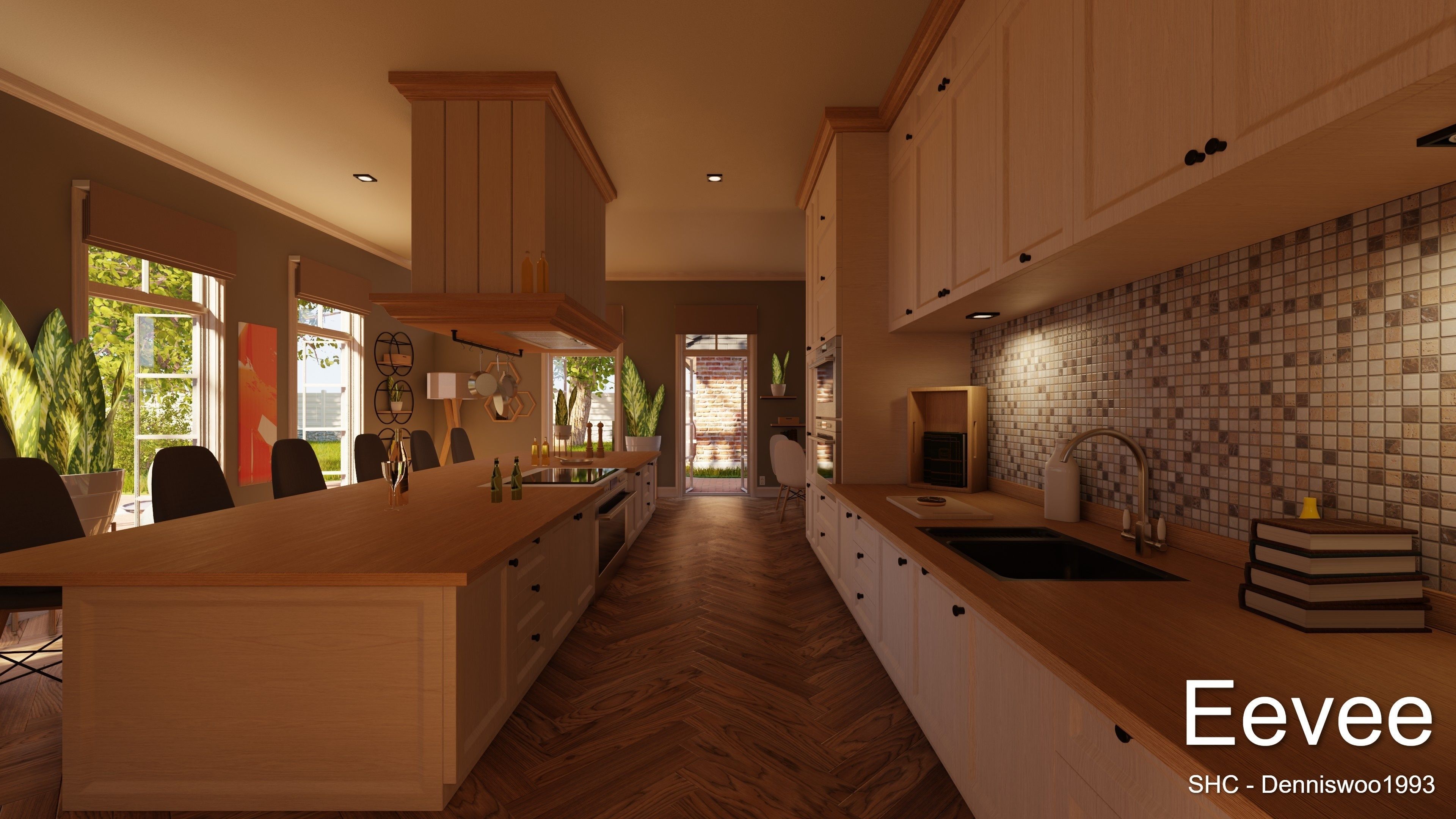 Classic villa 2021 Blender Eevee and Cycles 1 Low-poly 3D model_37