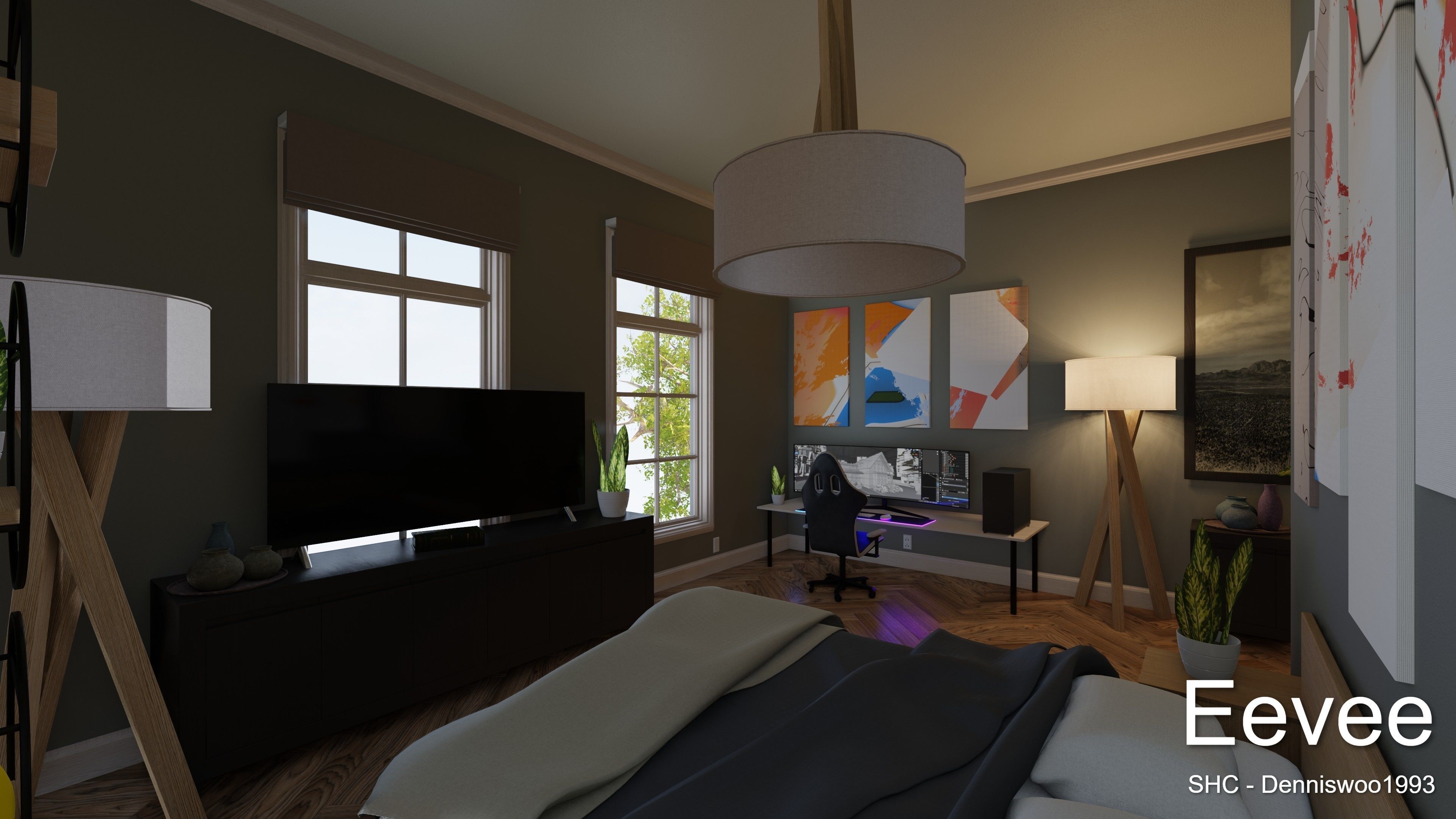 Classic villa 2021 Blender Eevee and Cycles 1 Low-poly 3D model_52