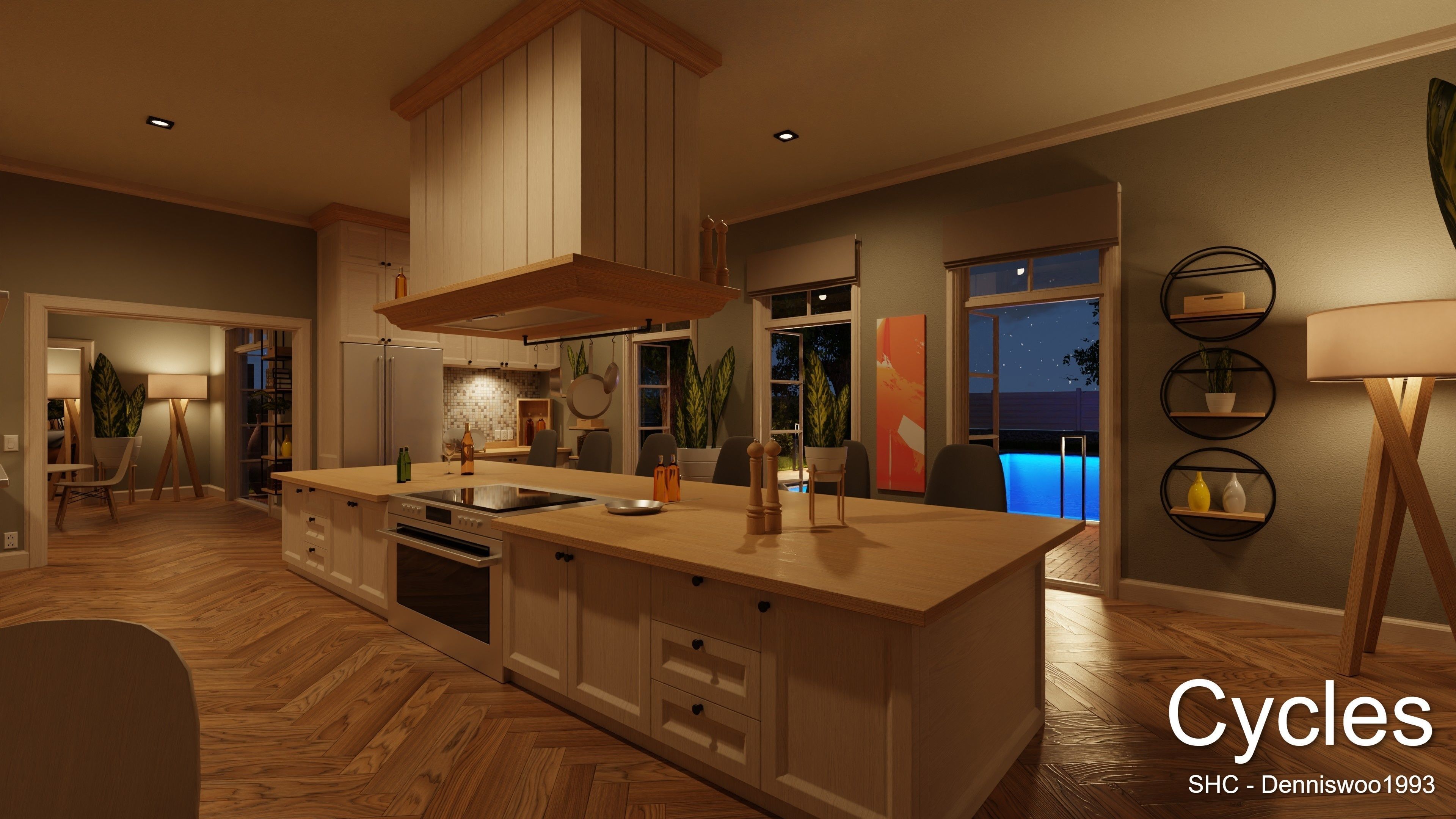 Classic villa 2021 Blender Eevee and Cycles 1 Low-poly 3D model_18