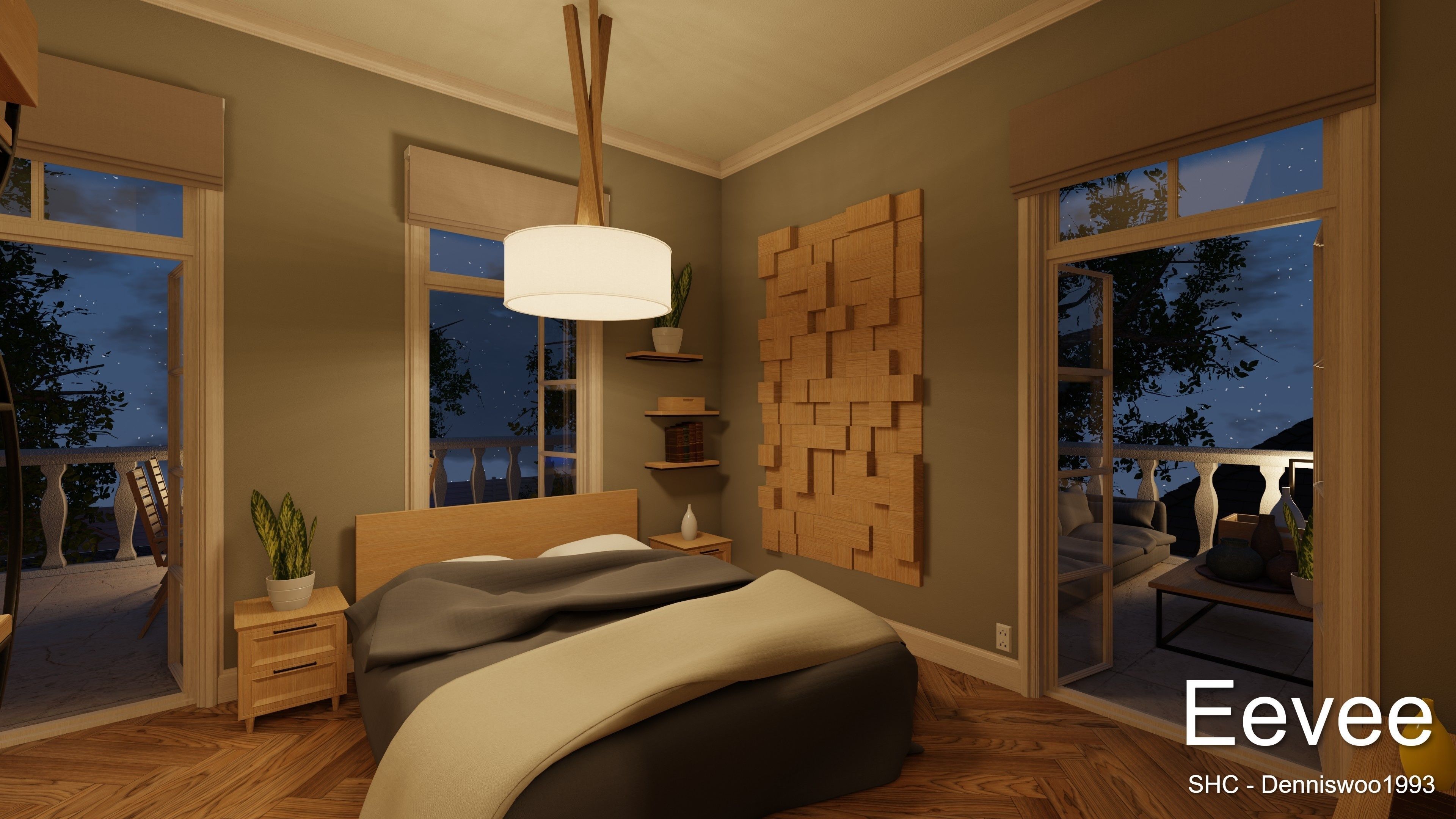 Classic villa 2021 Blender Eevee and Cycles 1 Low-poly 3D model_57