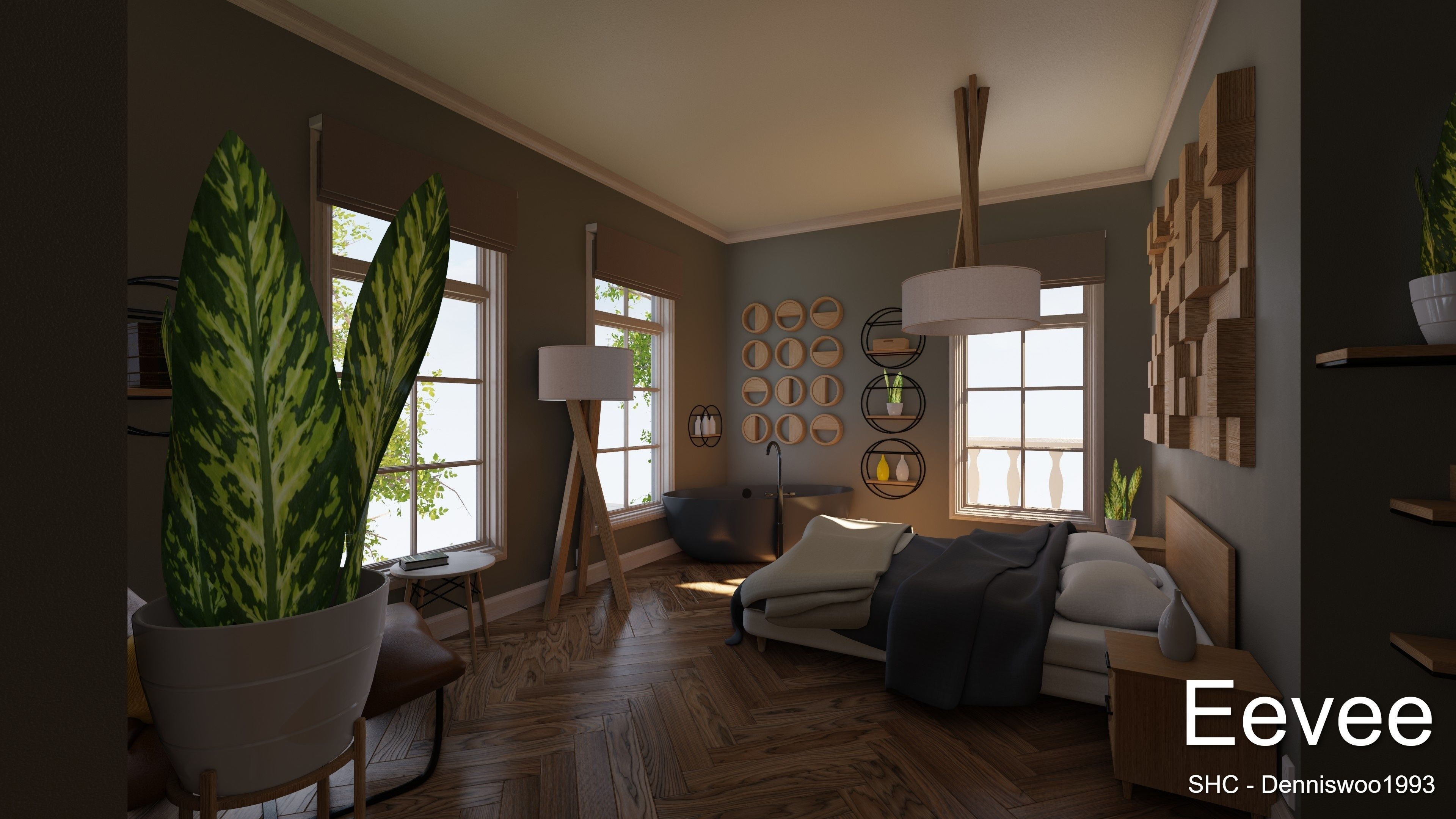 Classic villa 2021 Blender Eevee and Cycles 1 Low-poly 3D model_47